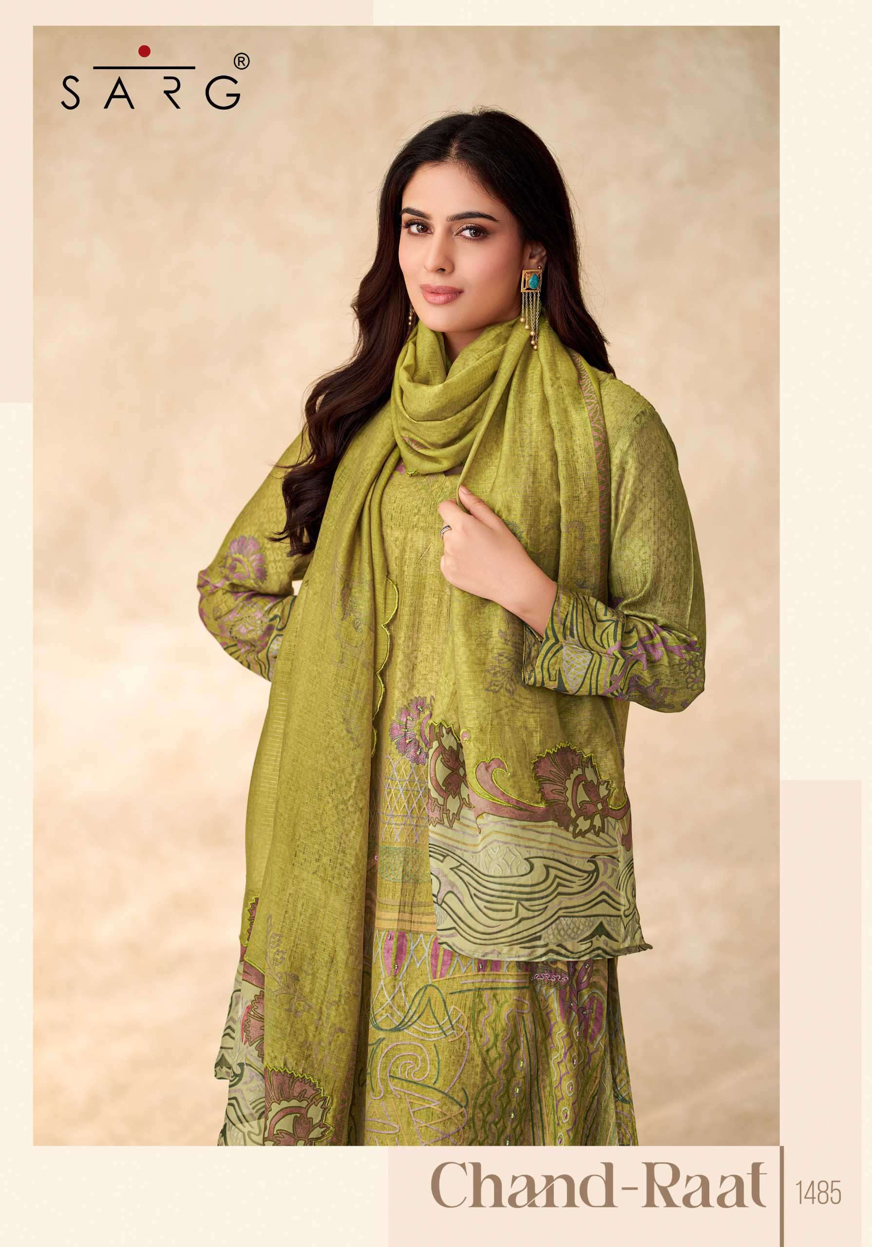 chand raat by sarg colors latest designer casual wear muslin suit wholesaler 