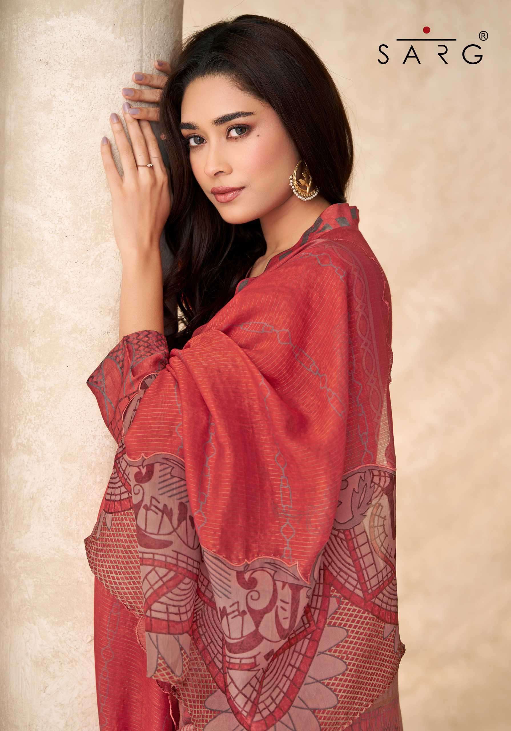 chand raat by sarg colors latest designer casual wear muslin suit wholesaler 