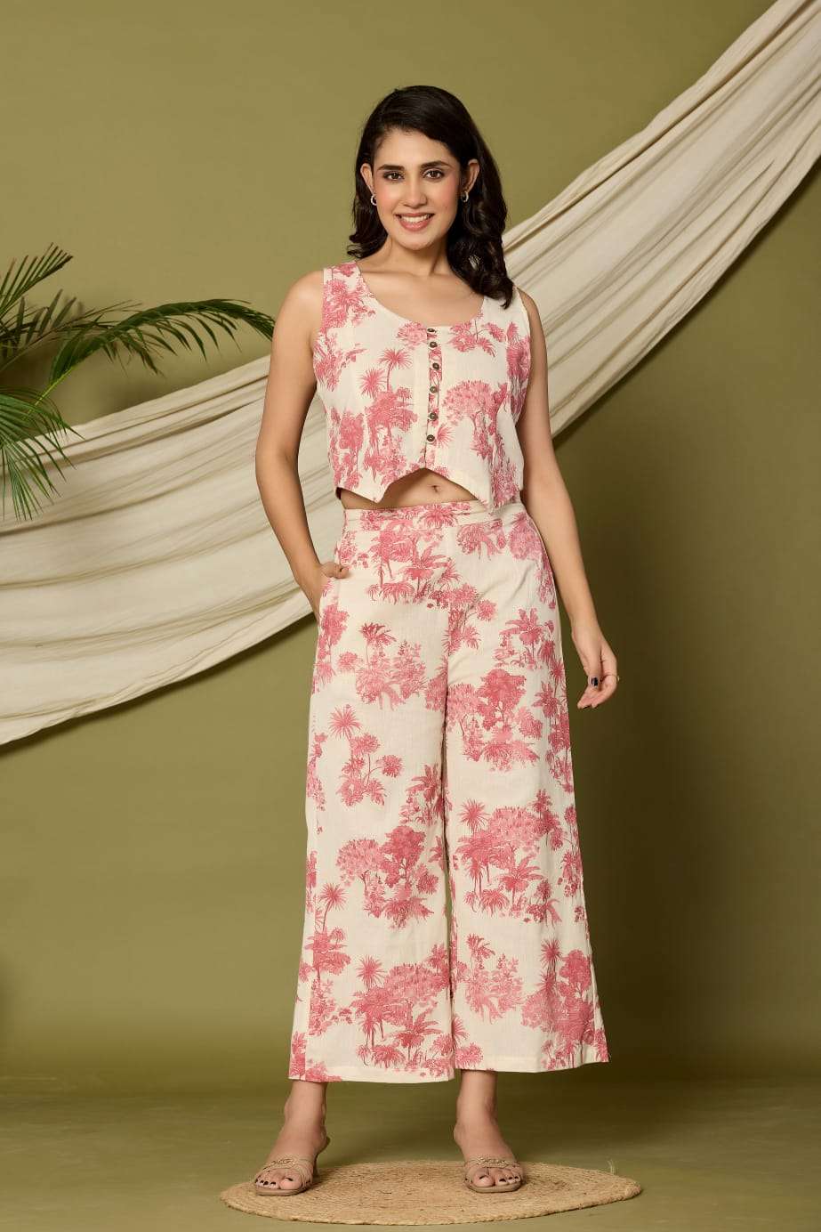  code-127 by pf ethnic colors designer casual wear cotton flex cord set supplier 