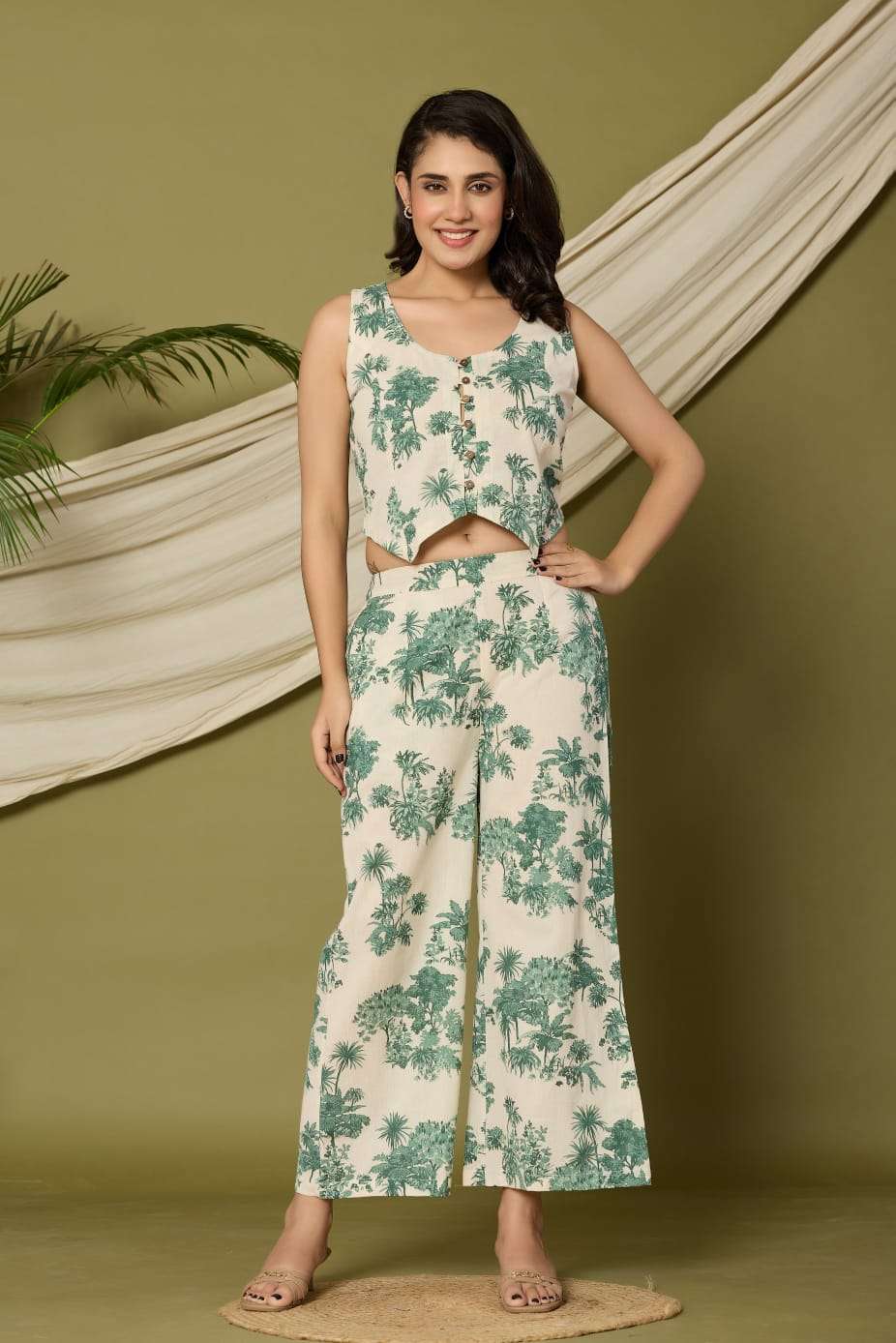  code-127 by pf ethnic colors designer casual wear cotton flex cord set supplier 