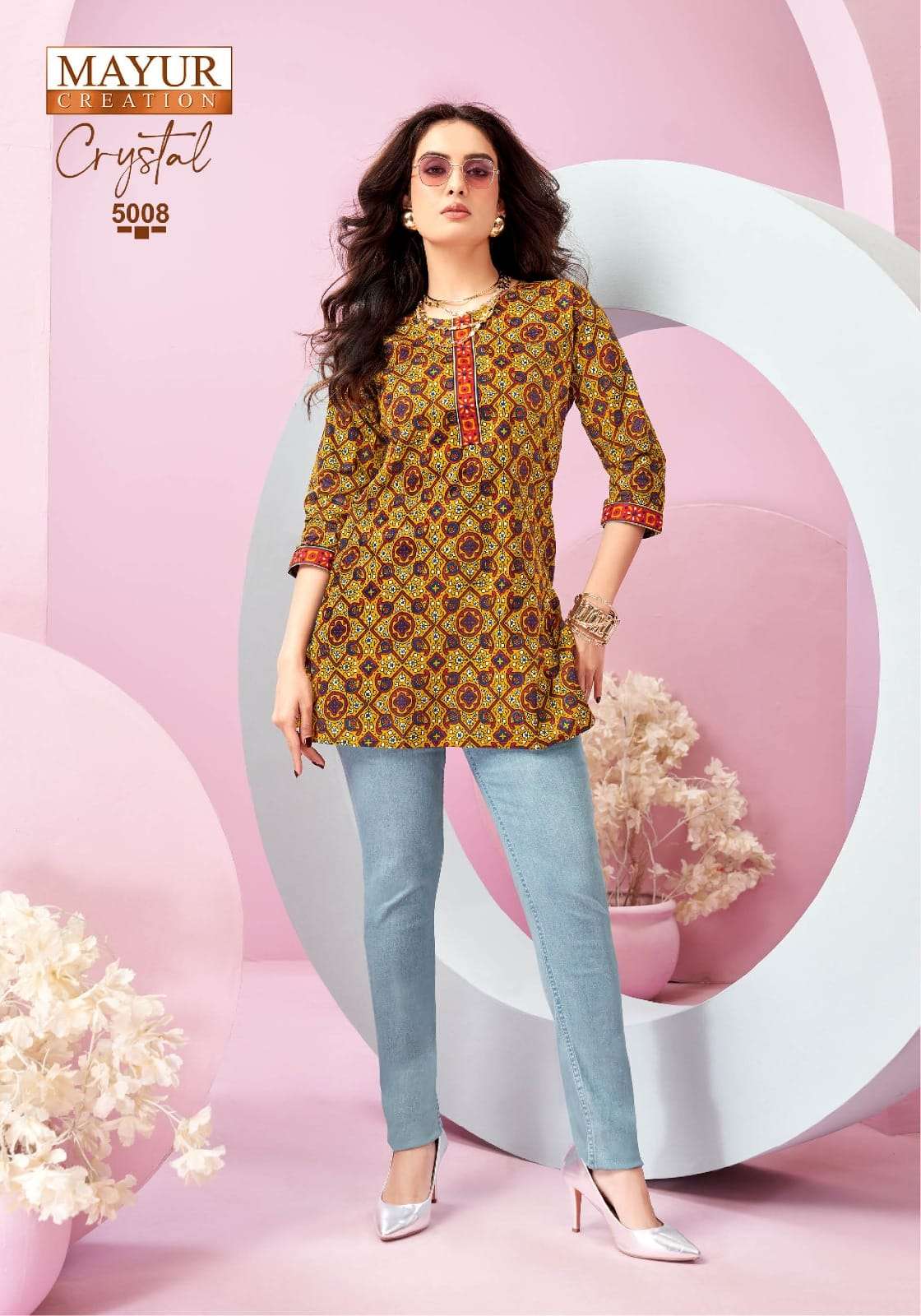 crystal vol-5 by mayur creation colors daily wear cotton short top supplier 