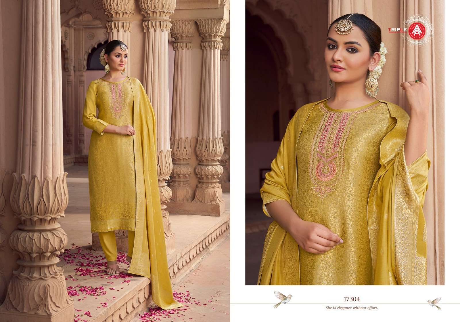 debotri vol-2 by triple a colors viscose muslin designer unstitched suit supplier 