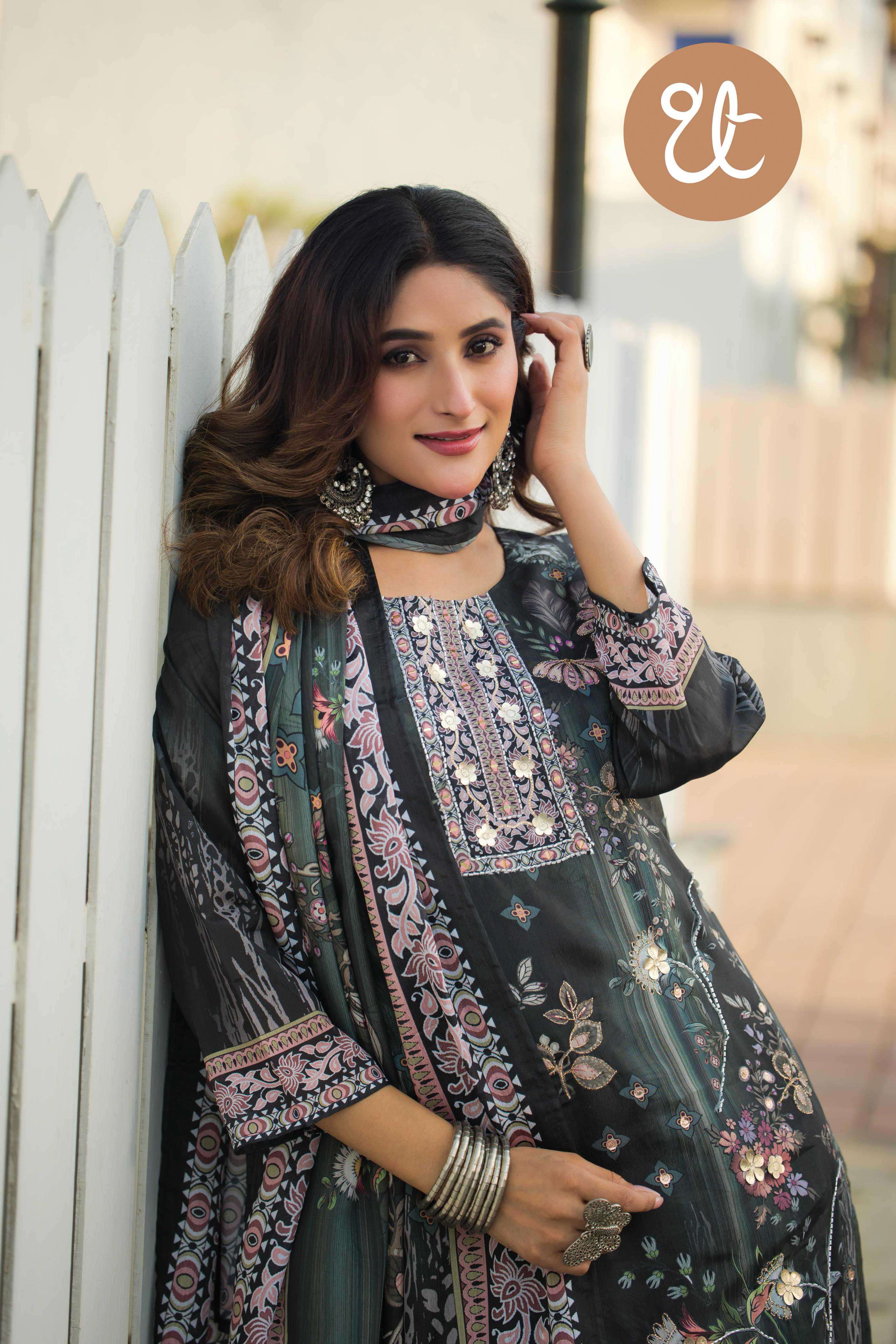 design no 101-104 by threadthrill colors fancy digital print with handwork salwar suit wholesaler 