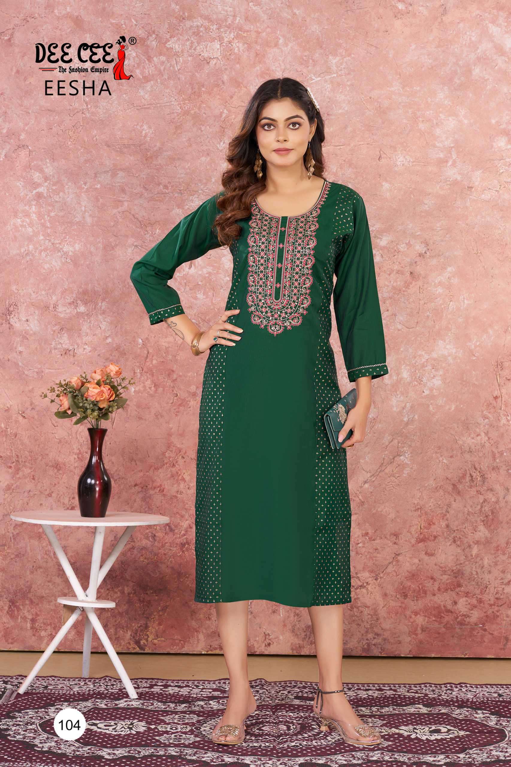 eesha by deecee colors best designer casual wear roman silk readymade kurti supplier 