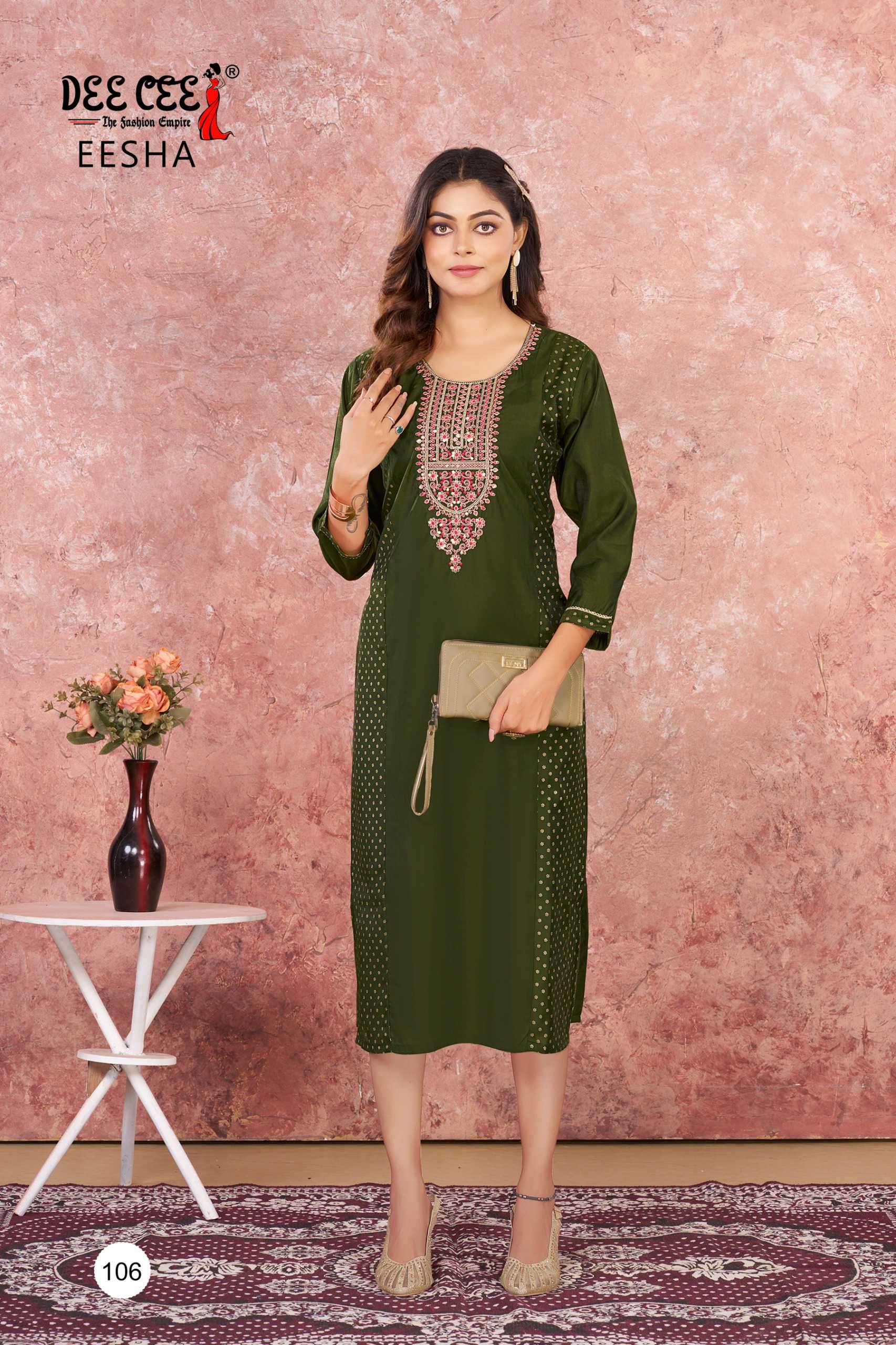 eesha by deecee colors best designer casual wear roman silk readymade kurti supplier 