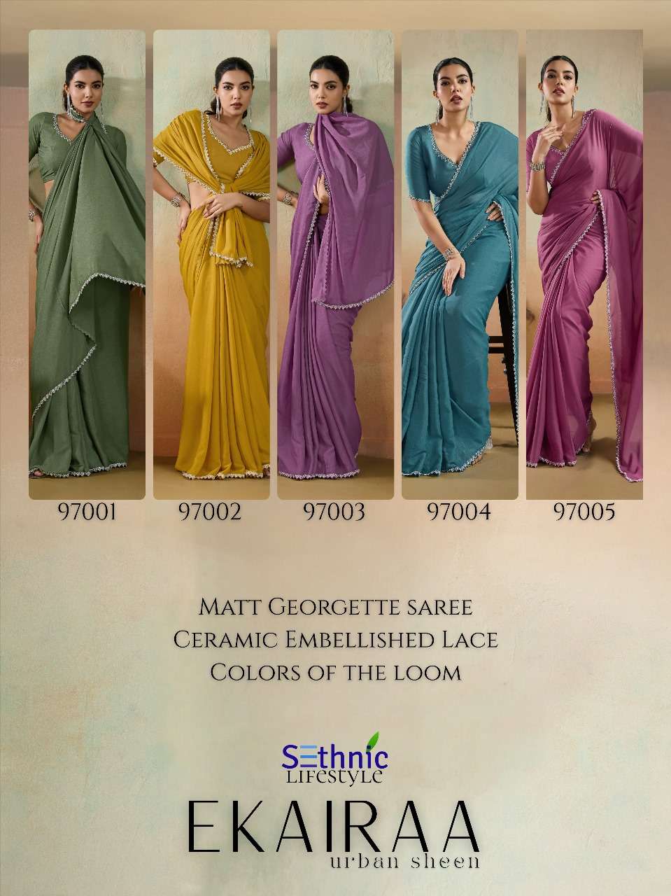 ekairaa by sethnic lifestyle colors best designer party wear saree wholesaler surat