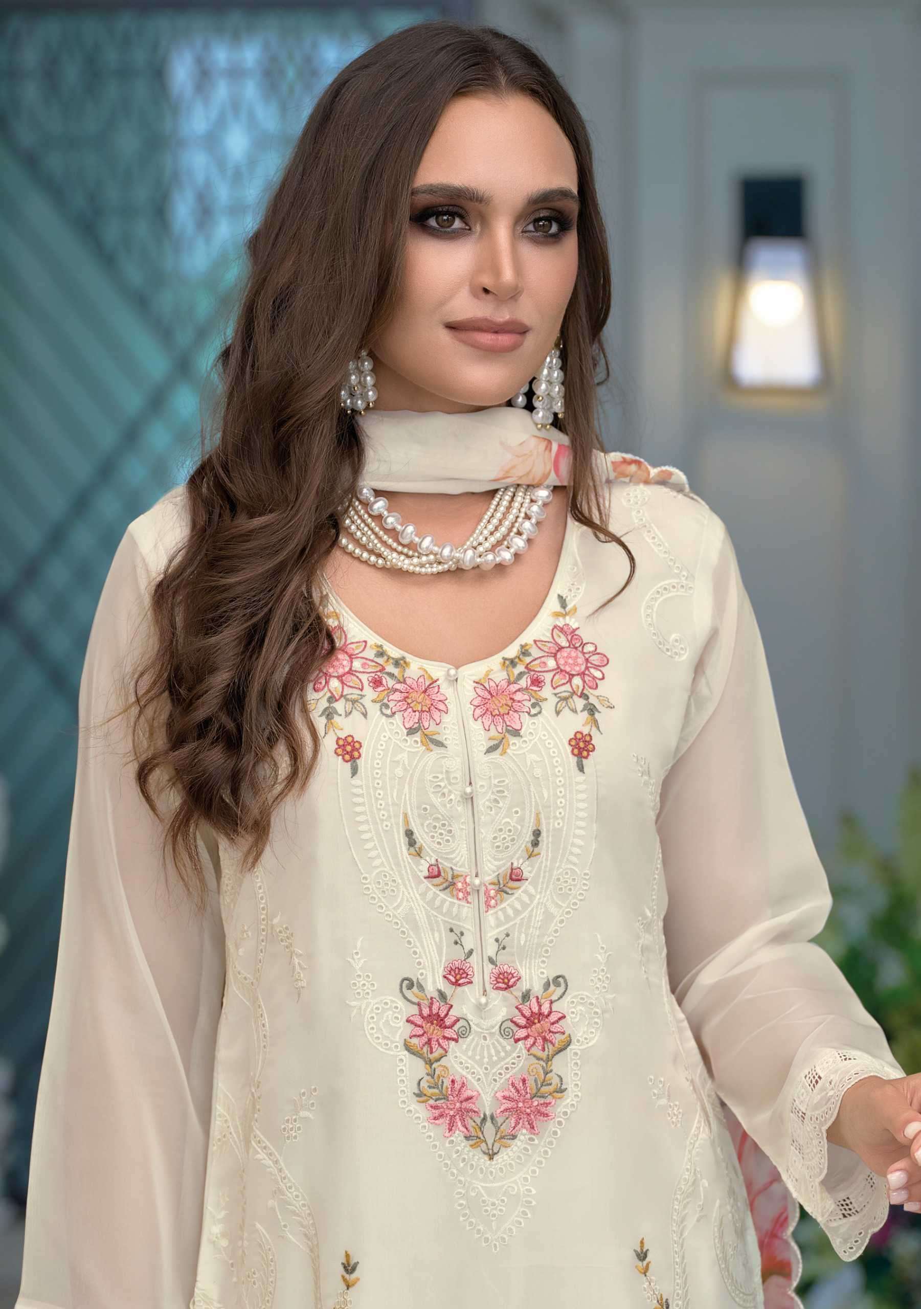 erina by zaveri colors exclusive designer party wear organza readymade suit supplier 