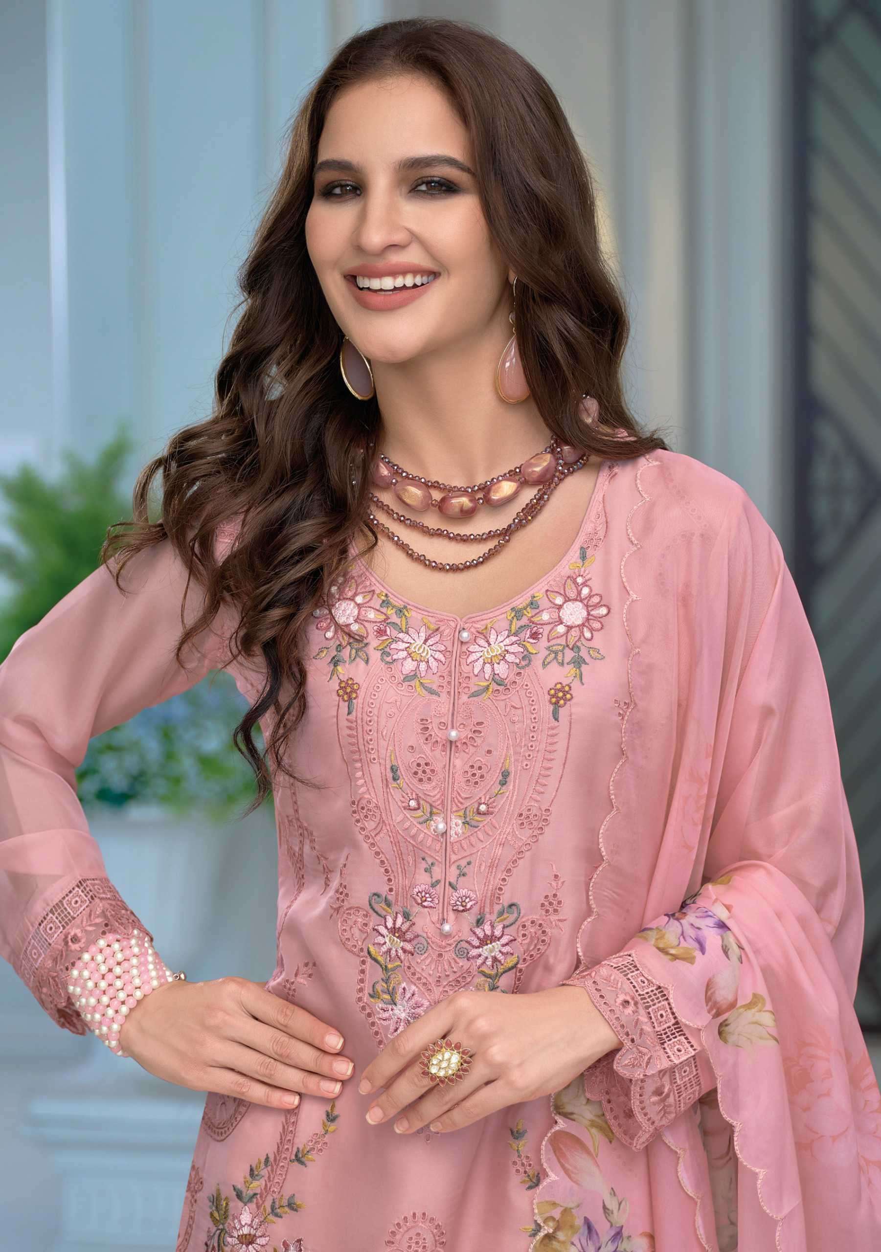 erina by zaveri colors exclusive designer party wear organza readymade suit supplier 