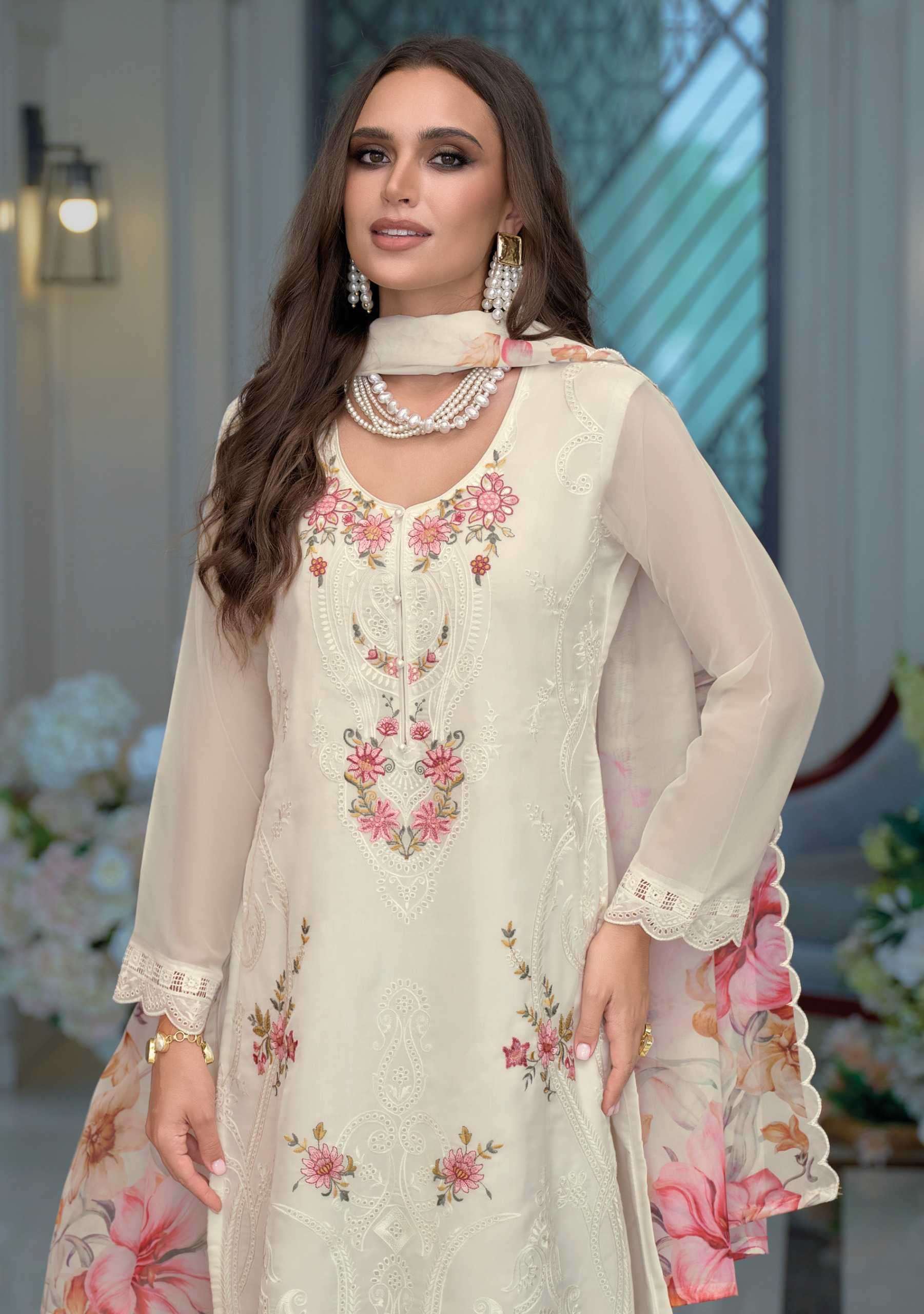 erina by zaveri colors exclusive designer party wear organza readymade suit supplier 