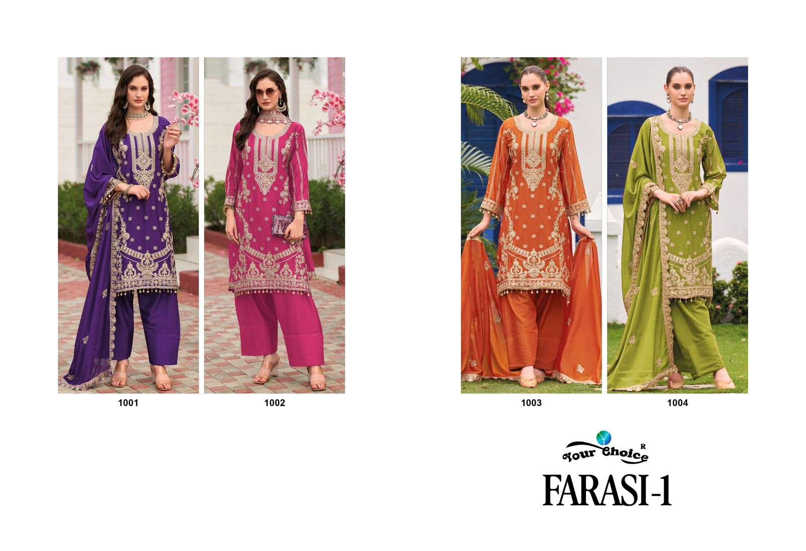 farasi by your choice colors exclusive designer party wear redymade suit wholesaler 