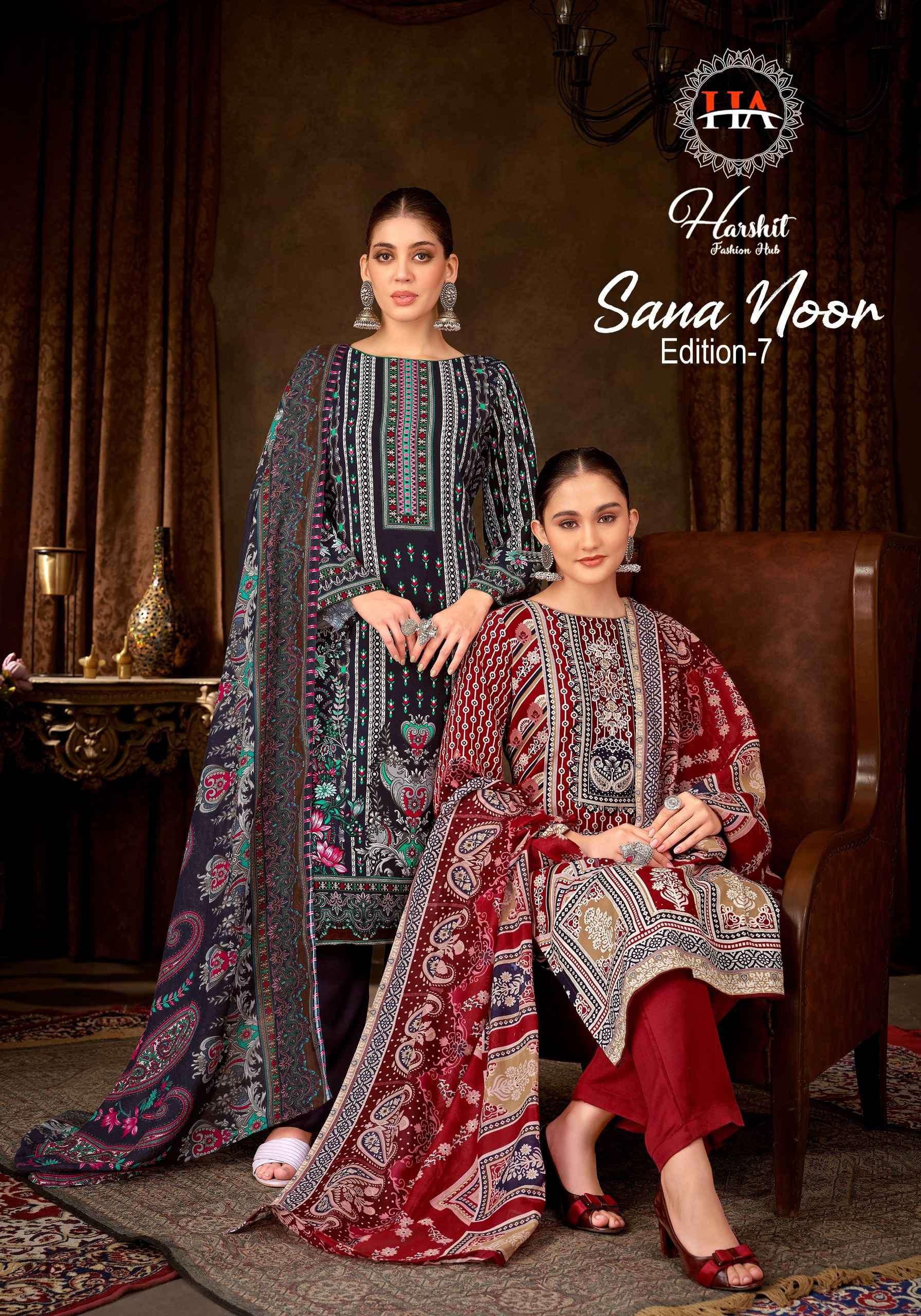 harshit fashion sana noor vol-7 colors swarovski work designer festival wear suit supplier 