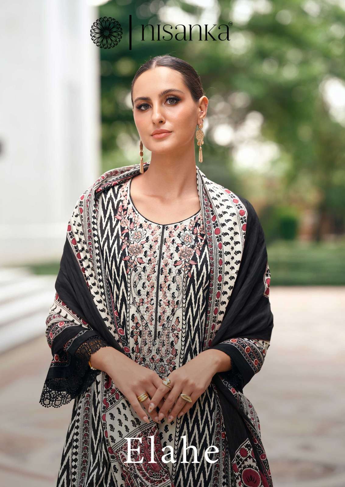 hermitage elahe lawn cotton with embroidered suit wholesaler surat