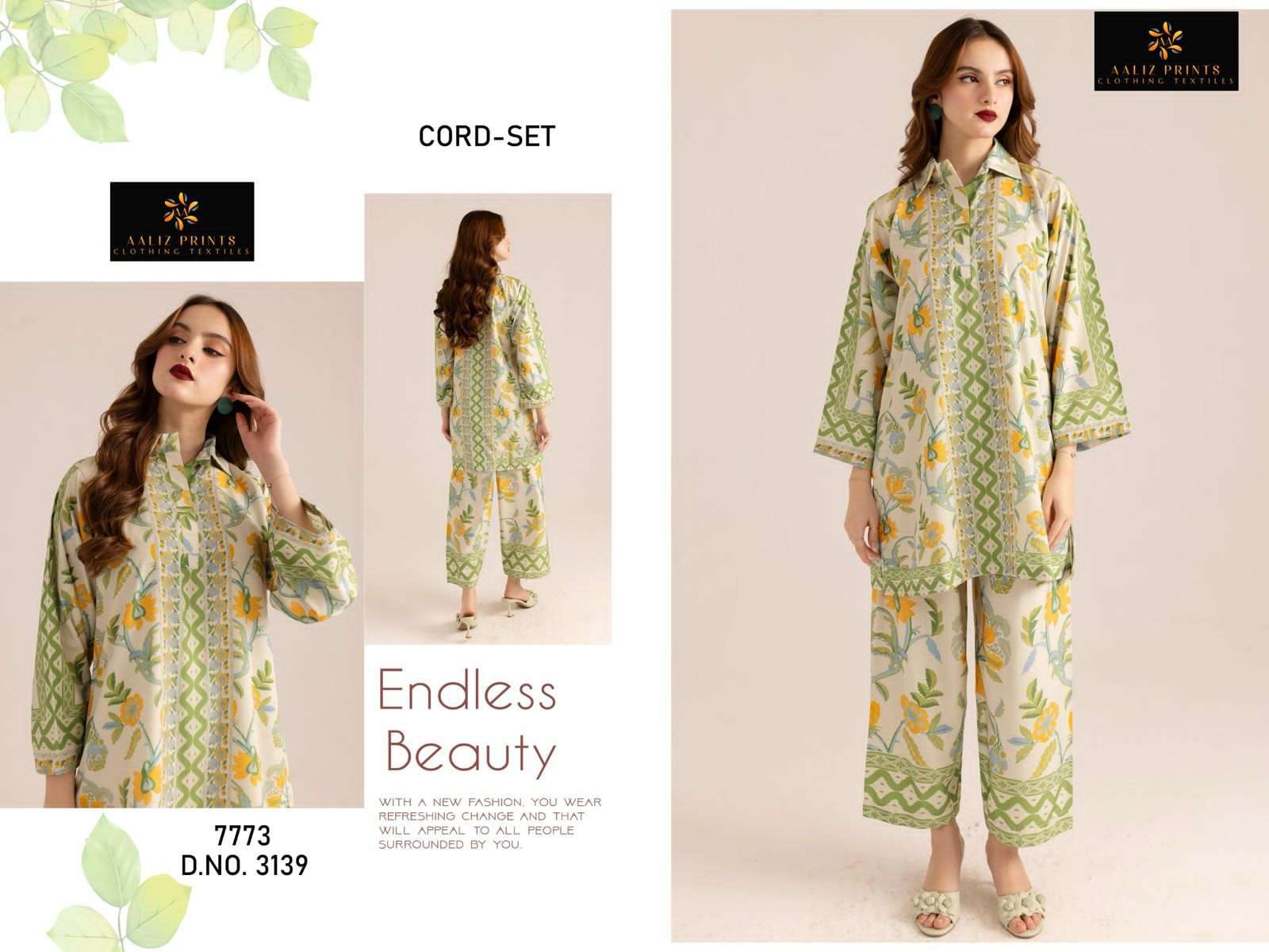 hollywood cord set vol-1 by aaliz prints casual wear lawn readymade cord set supplier 