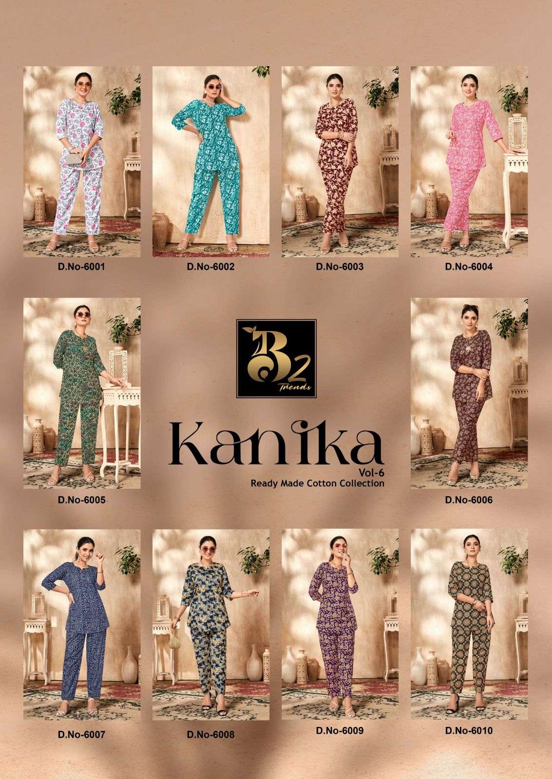 kanika vol-6 by b2 trends colors exclusive designer cotton readymade cord set supplier 