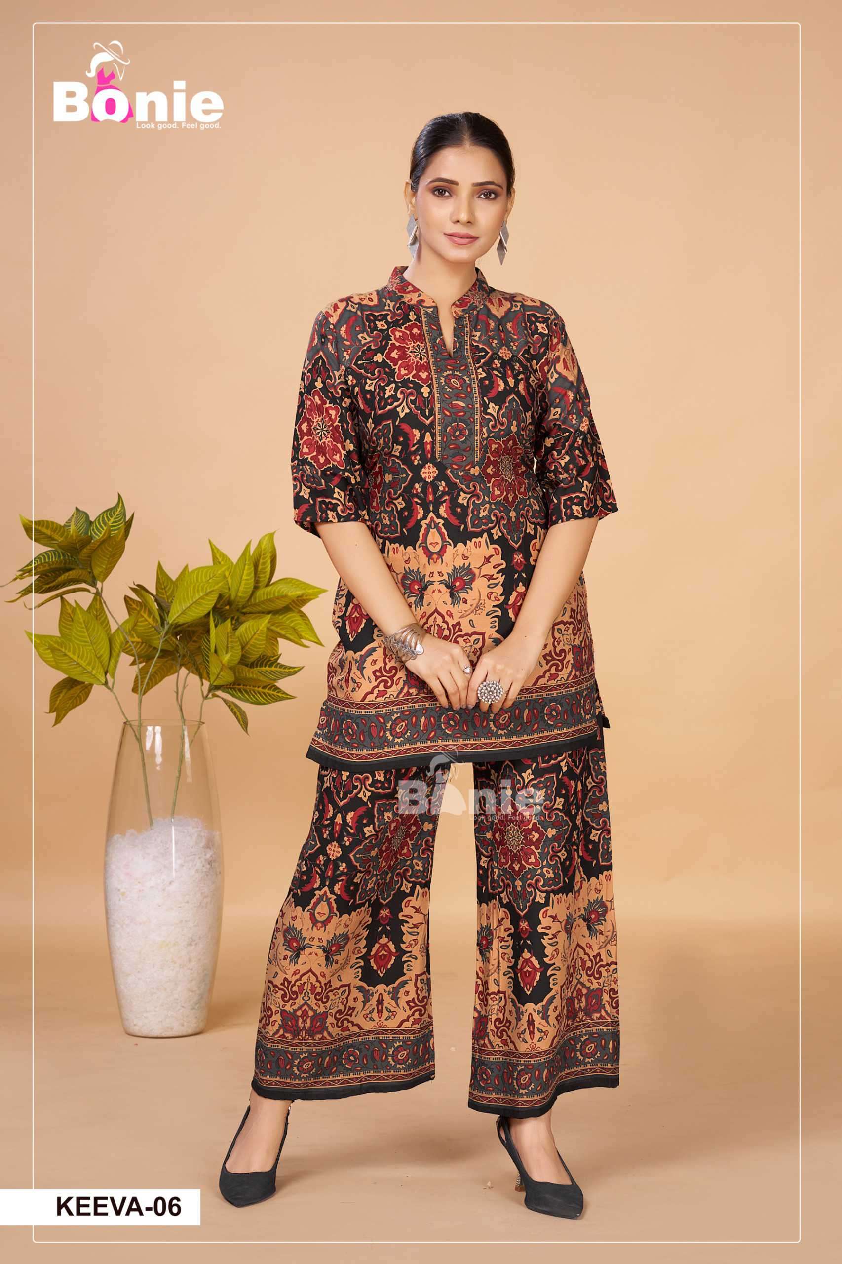 keeva by bonie colors best designer casual wear readymade cord set supplier 