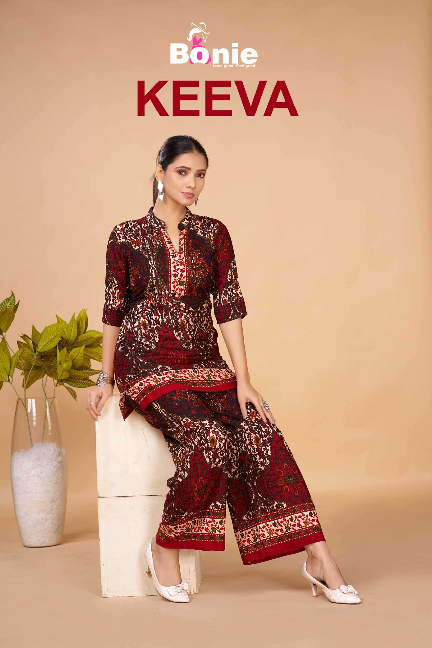 keeva by bonie colors best designer casual wear readymade cord set supplier 