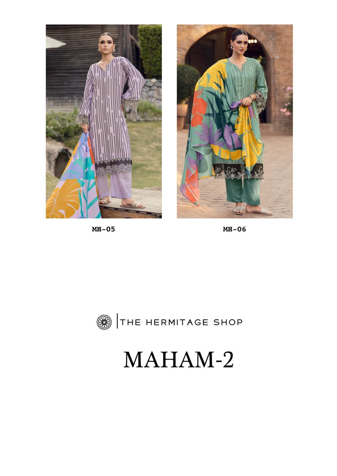 maham edition-2 by hermitage colors casual wear designer jam satin suit supplier 
