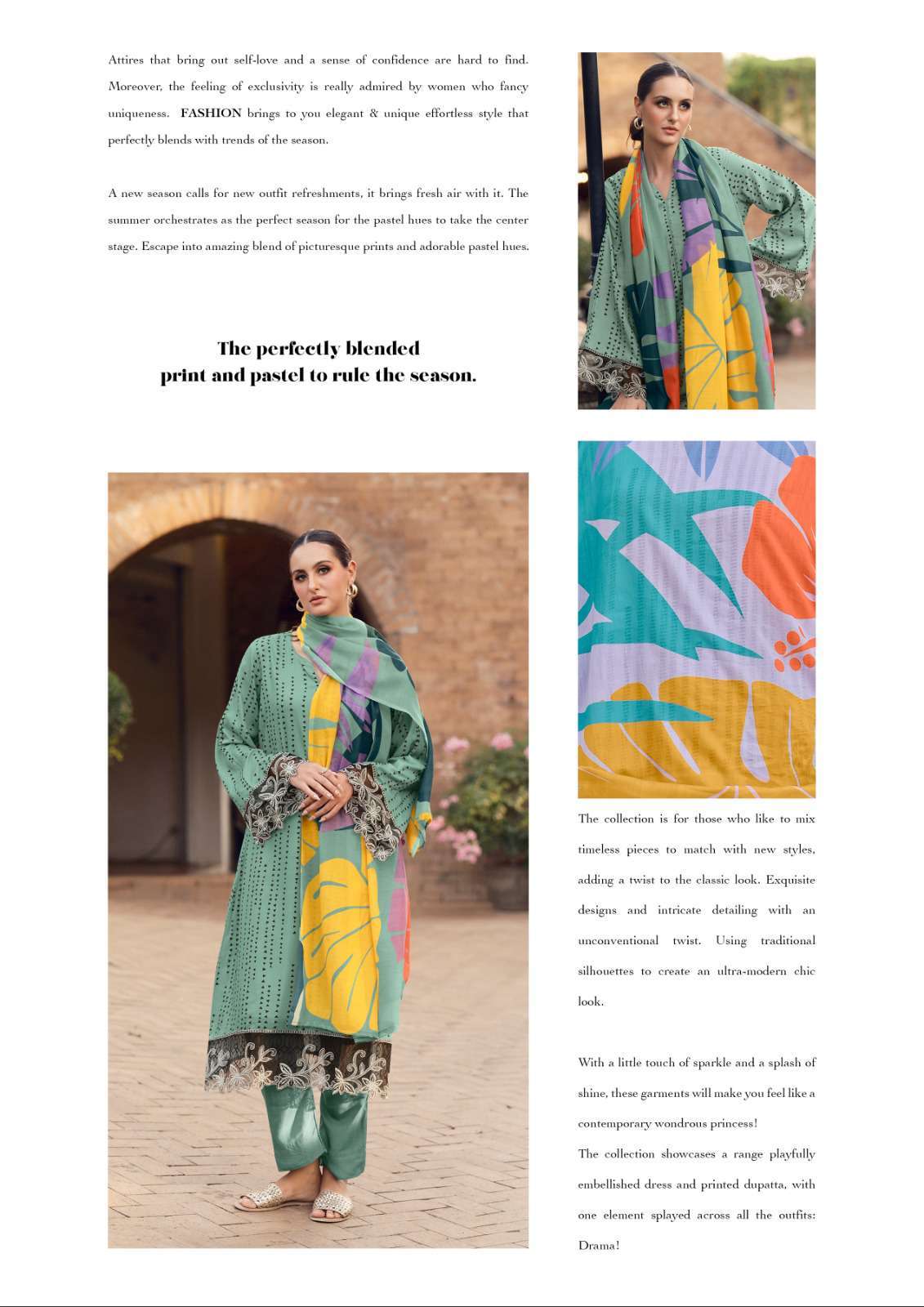 maham edition-2 by hermitage colors casual wear designer jam satin suit supplier 