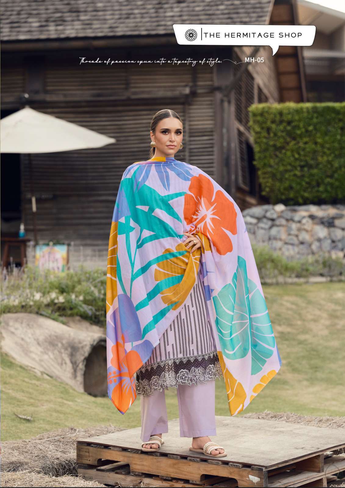 maham edition-2 by hermitage colors casual wear designer jam satin suit supplier 