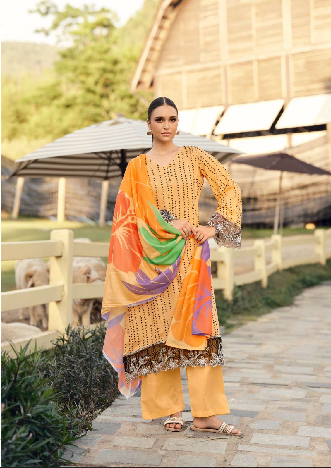 maham edition-2 by hermitage colors casual wear designer jam satin suit supplier 