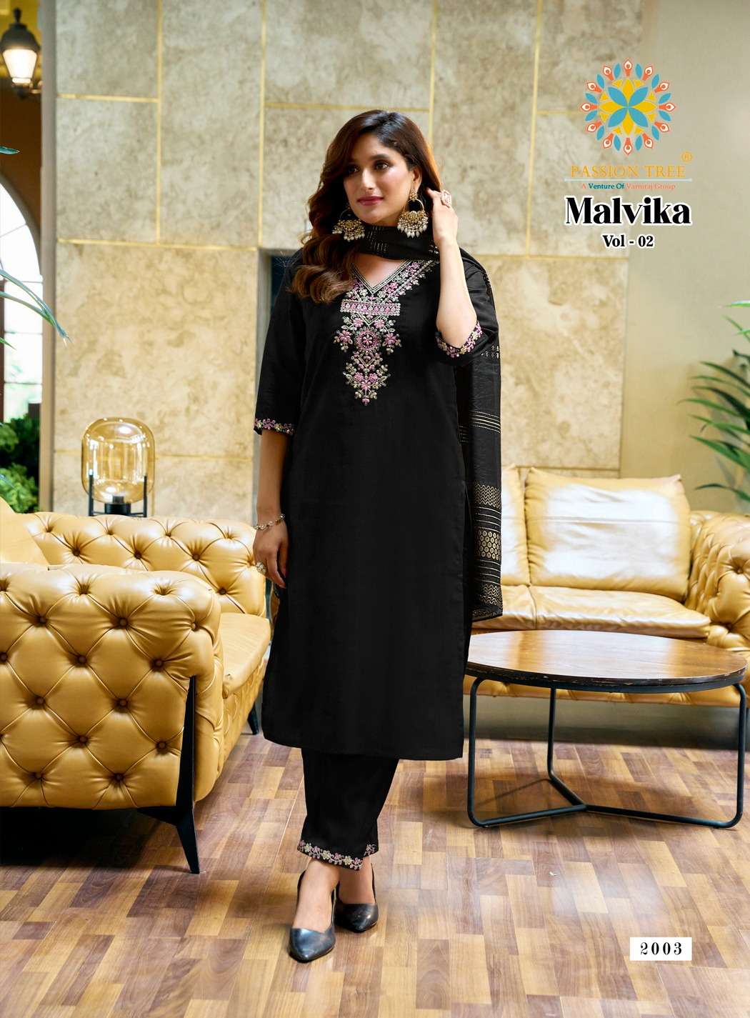 malvika vol-2 by passion tree colors latest designer casual wear vertican straight sut kurti supplier 