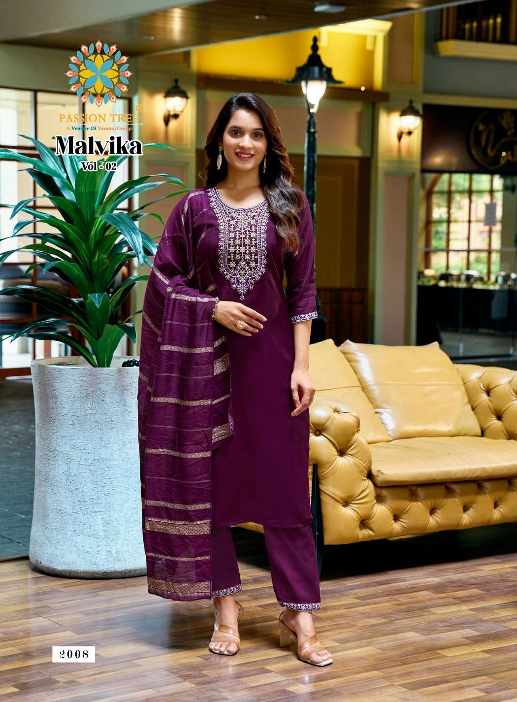 malvika vol-2 by passion tree colors latest designer casual wear vertican straight sut kurti supplier 