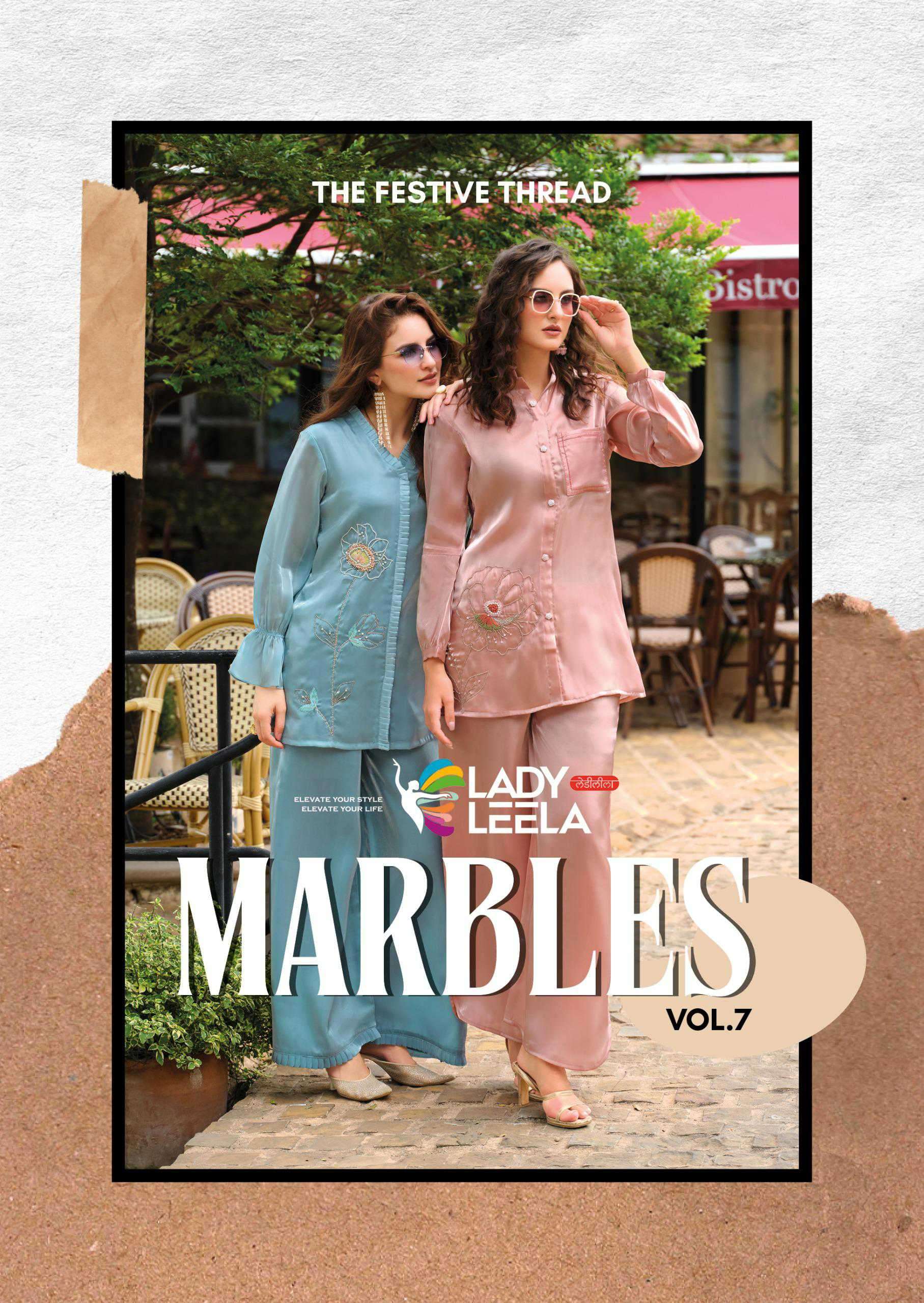marbles vol-7 by lady leela latest designer stylish readymade cord set supplier 