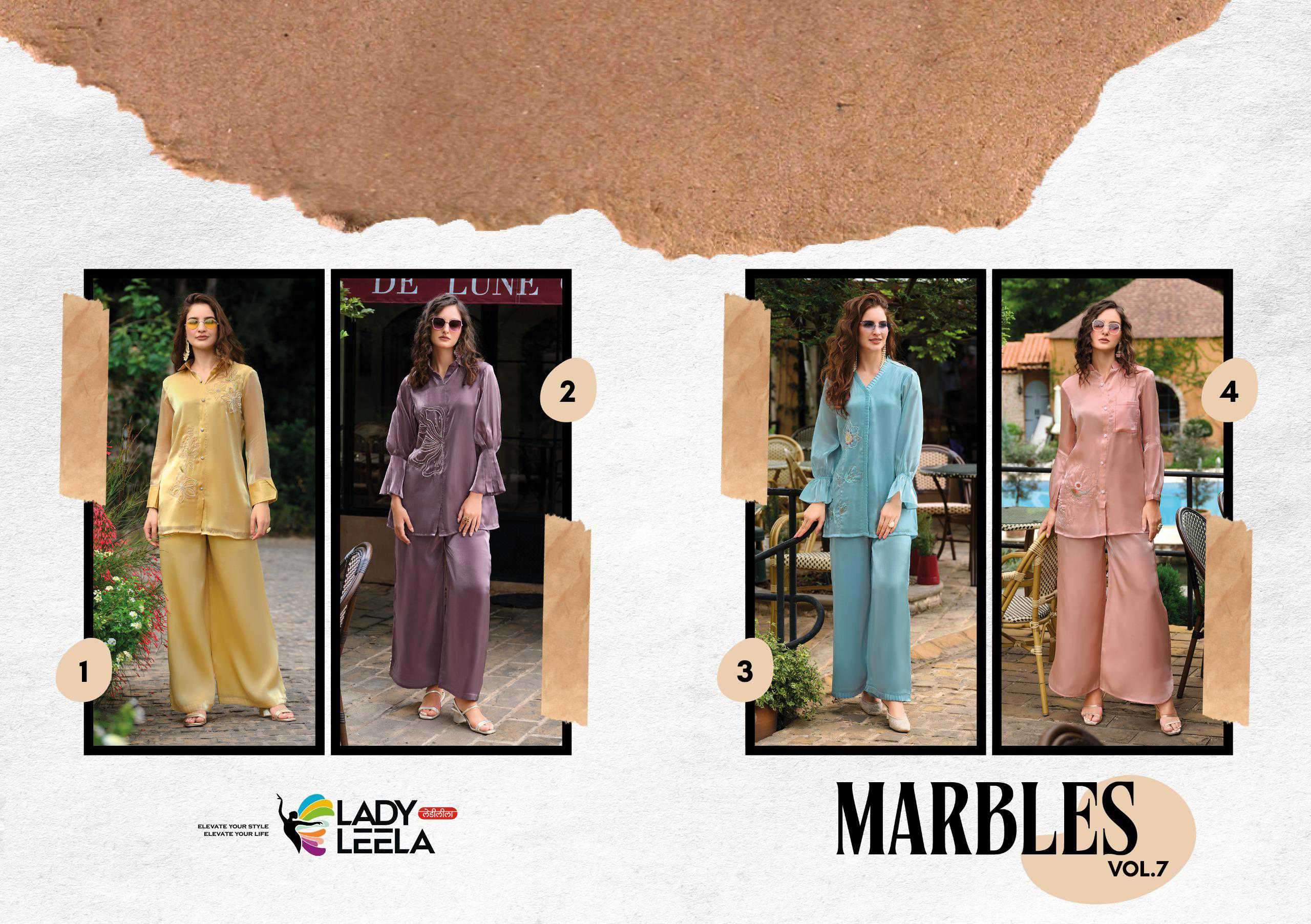 marbles vol-7 by lady leela latest designer stylish readymade cord set supplier 