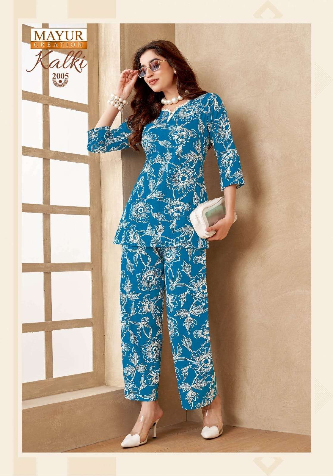 mayur creation kalki vol-2 rayon printed designer readymade cord set supplier 