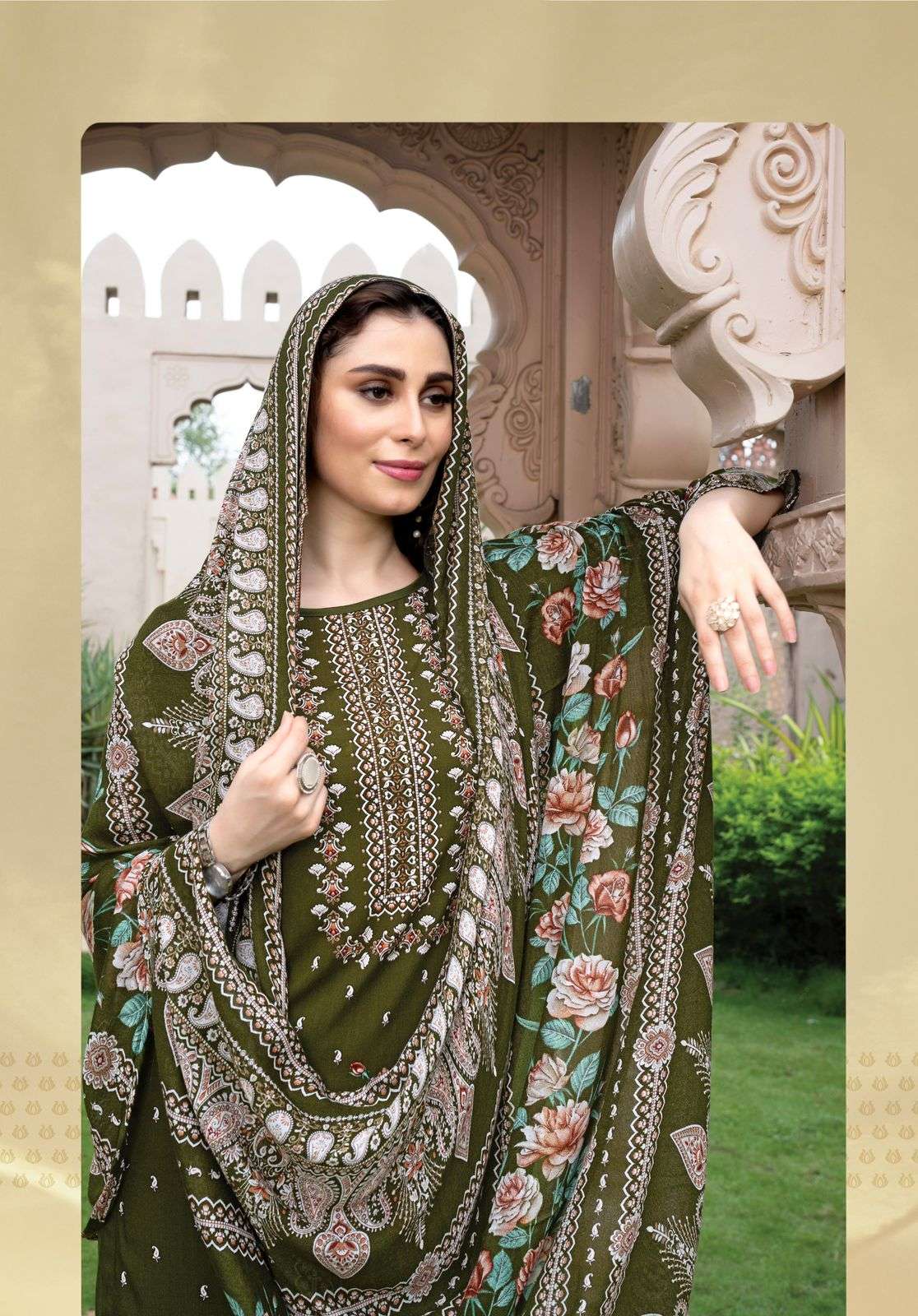 meheroon vol-8 by harshit colors exclusive print with heavy handwork suit wholesaler 