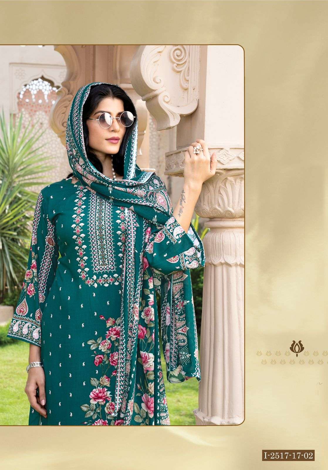 meheroon vol-8 by harshit colors exclusive print with heavy handwork suit wholesaler 