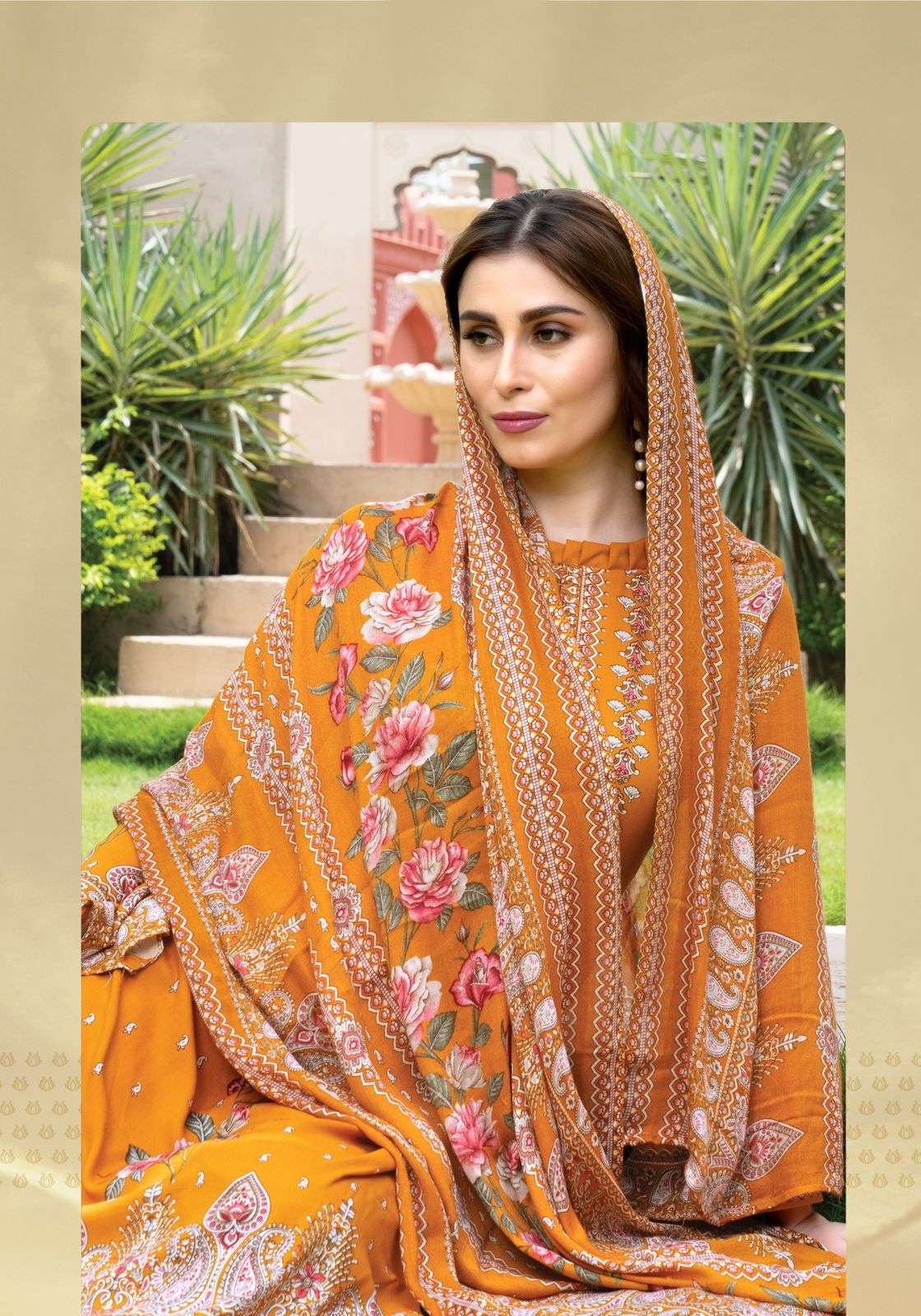 meheroon vol-8 by harshit colors exclusive print with heavy handwork suit wholesaler 