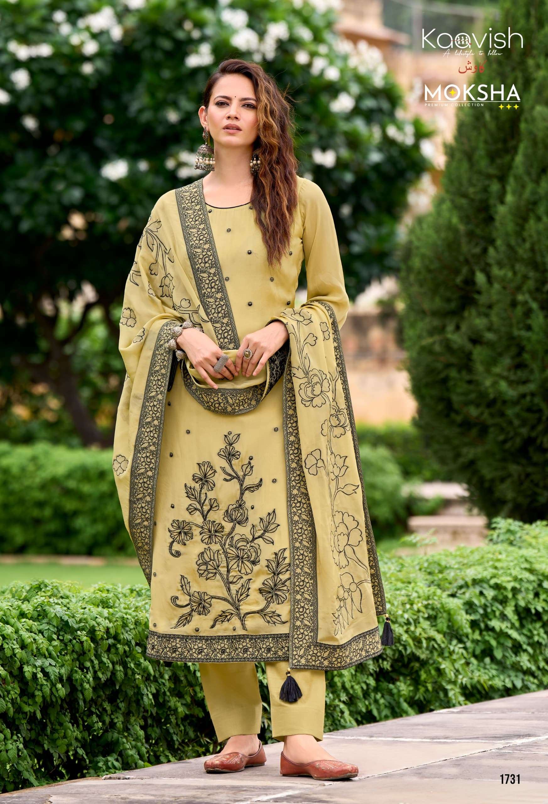 moksha by kaavish colors fancy handwork casual wear salwar kameez wholesaler 