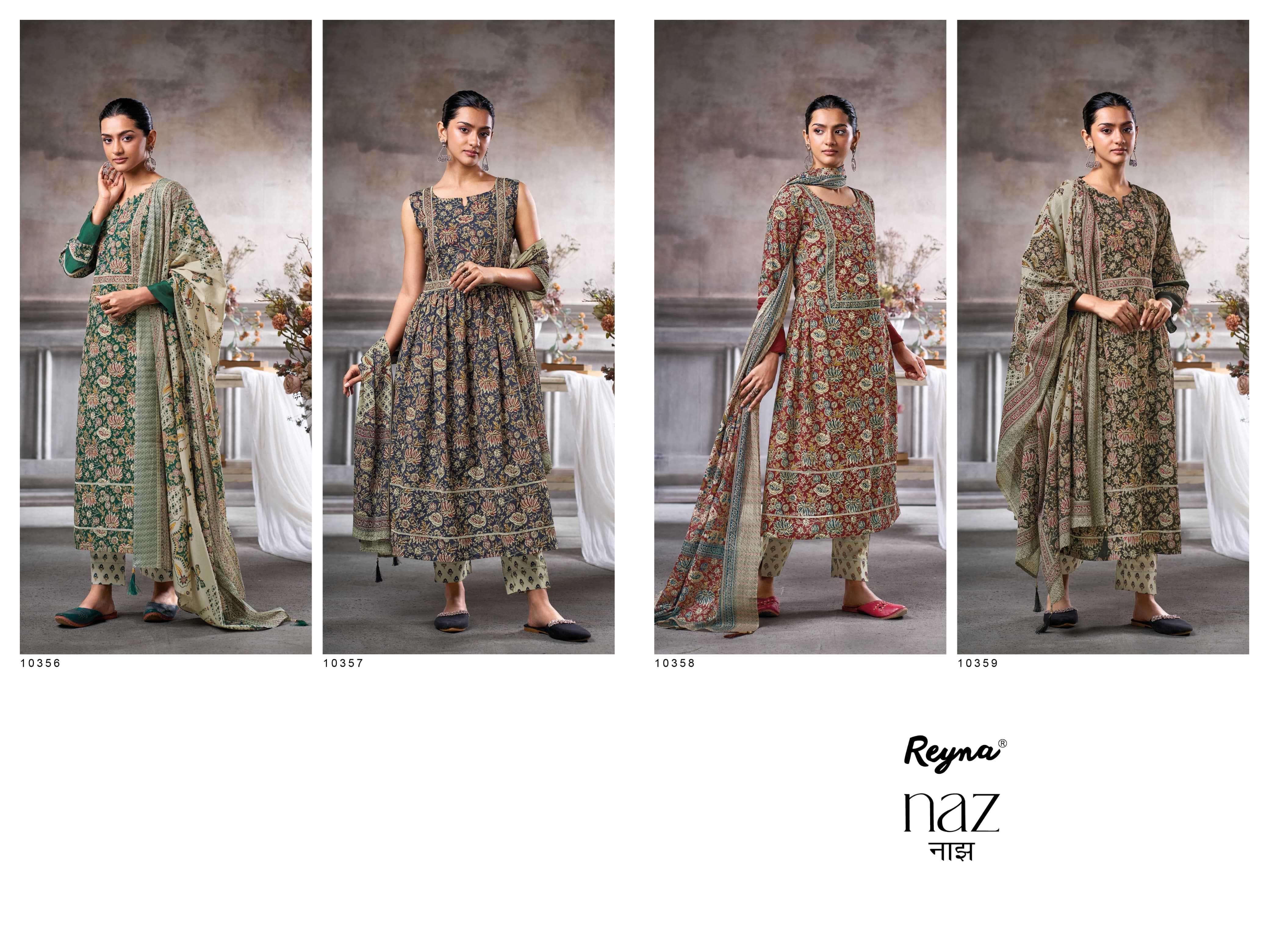 naz by reyna colors best designer party wear cotton salwar suit wholesaler 