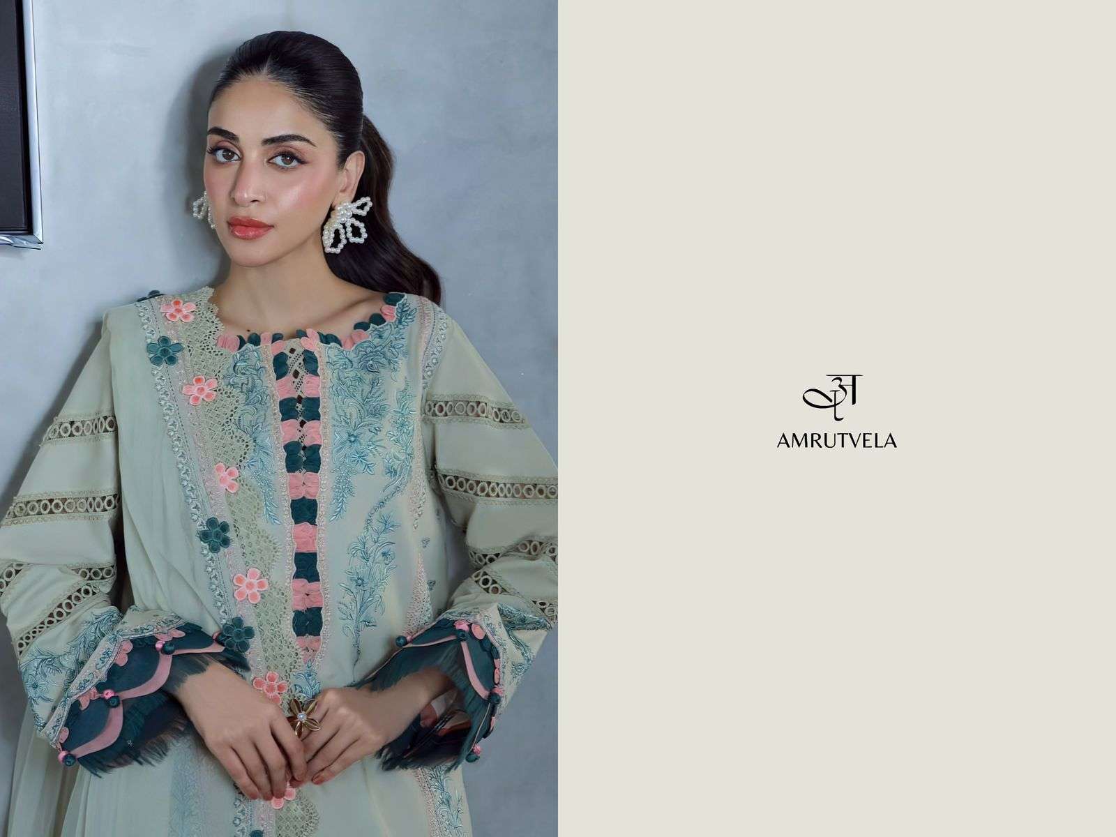 ombre classic amrutvela colors best designer embroidery work cotton suit wholesaler 