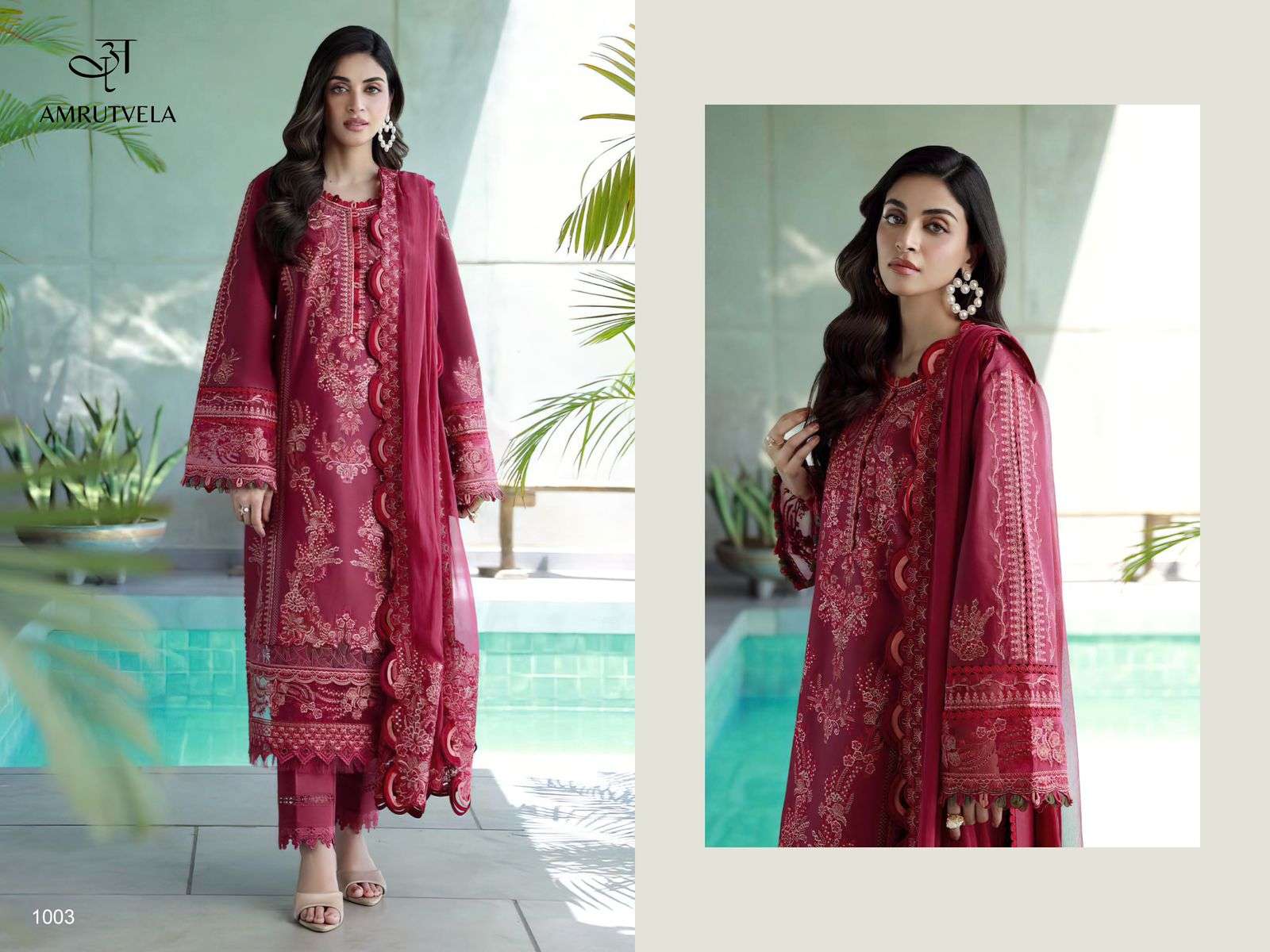 ombre classic amrutvela colors best designer embroidery work cotton suit wholesaler 