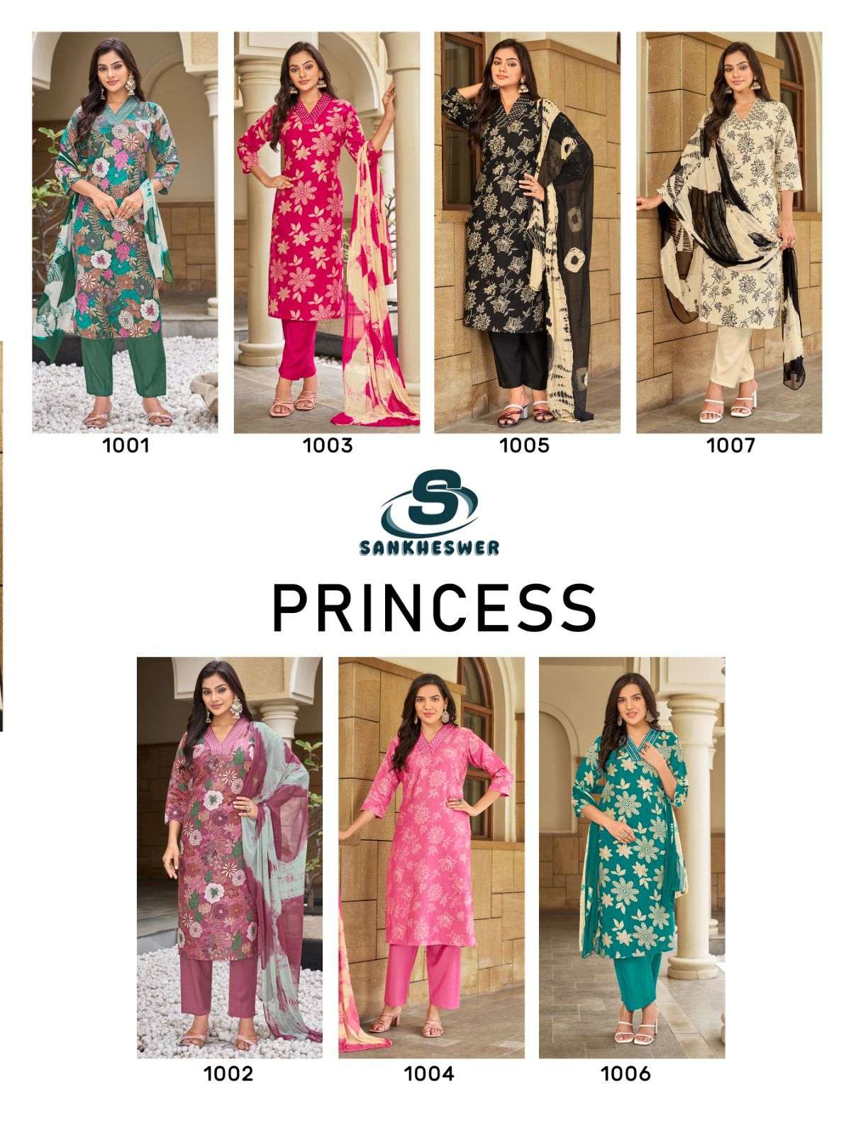 princess vol-1 by sankheshwer 1001-1007 series casual wear readymade catalogue 