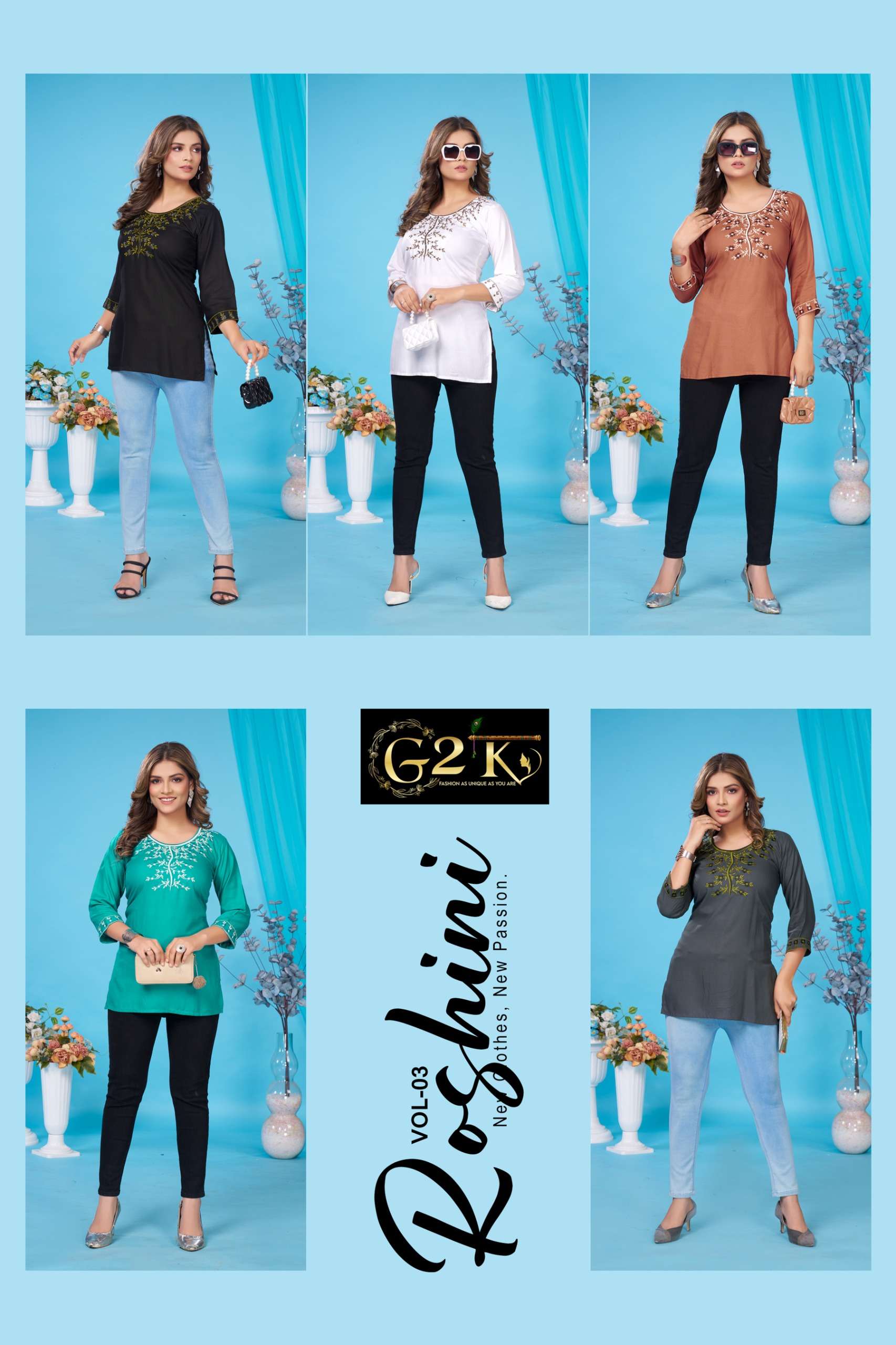 roshni vol-3 by bonie colors latest designer daily wear short top wholesaler 