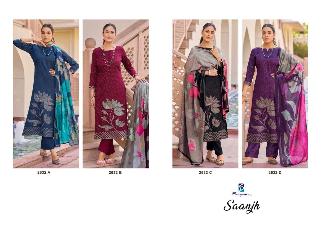 saanjh by sargam prints colors pure jam with digital foil printed salwar suit wholesaler 