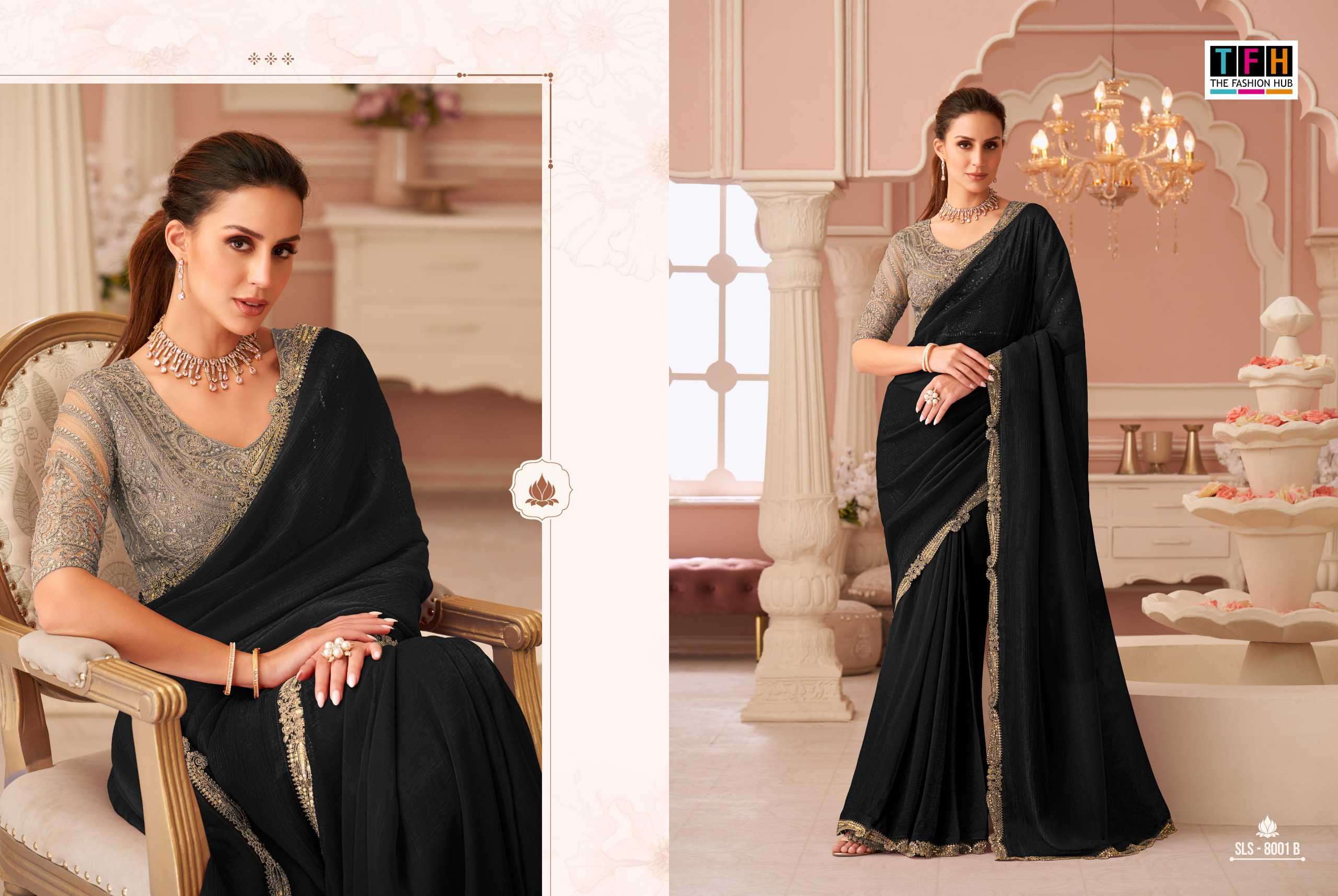 salsa style by tfh colors exclusive designer wedding wear georgette saree supplier 