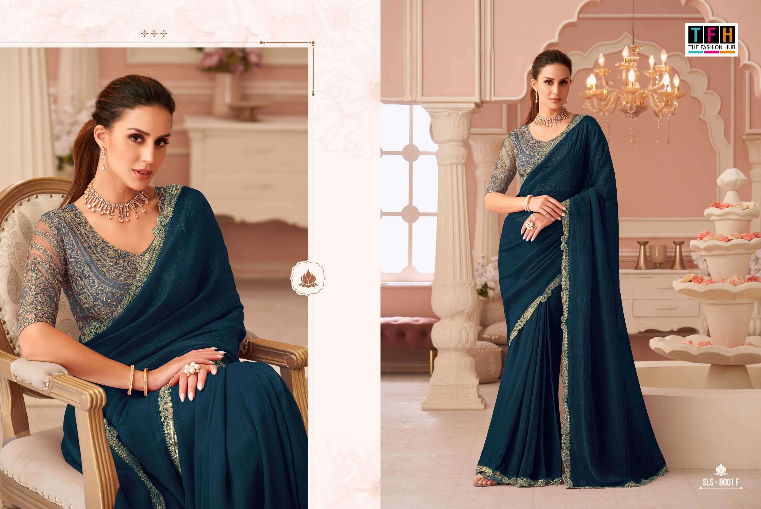 salsa style by tfh colors exclusive designer wedding wear georgette saree supplier 