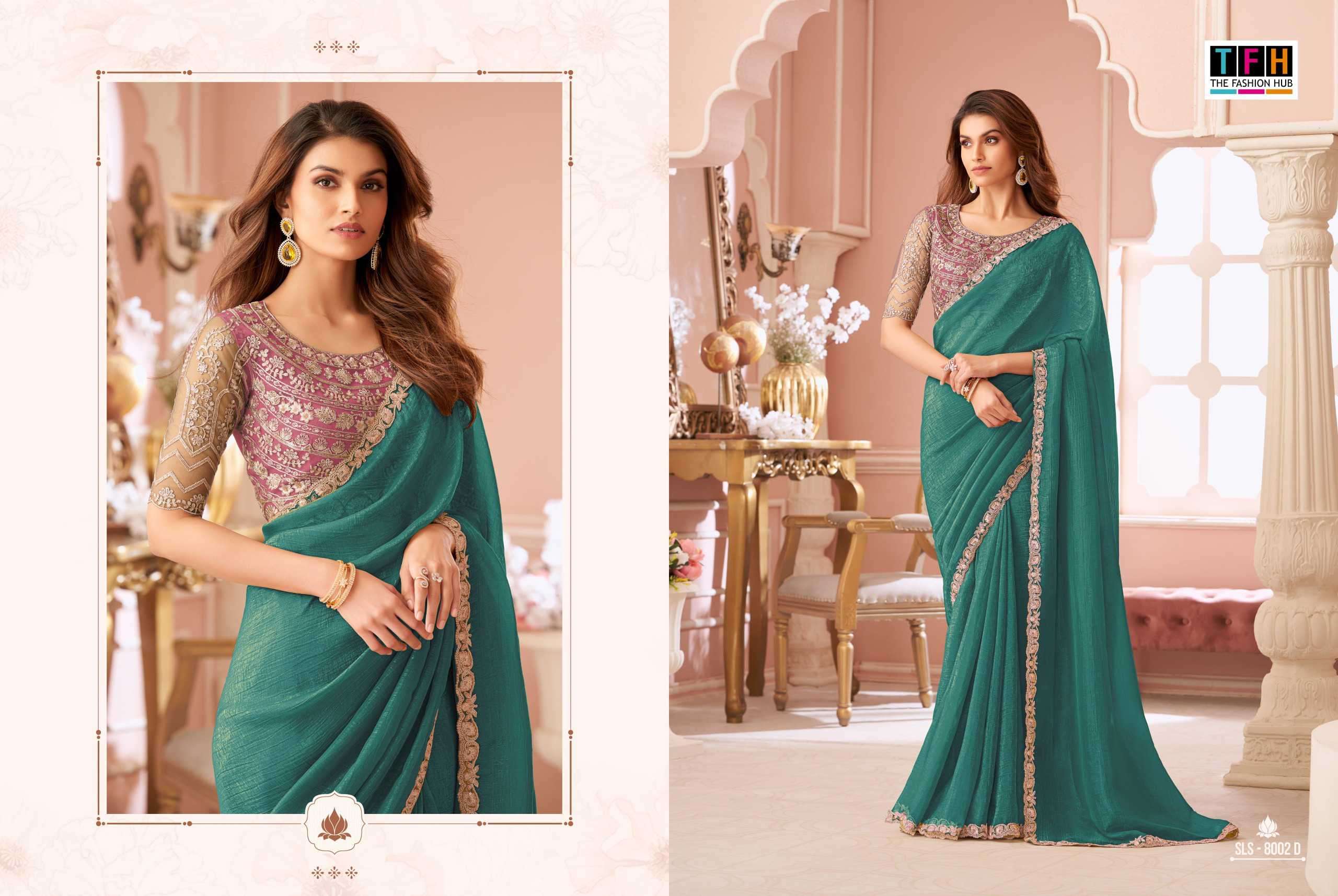salsa style by tfh colors exclusive designer wedding wear georgette saree supplier 