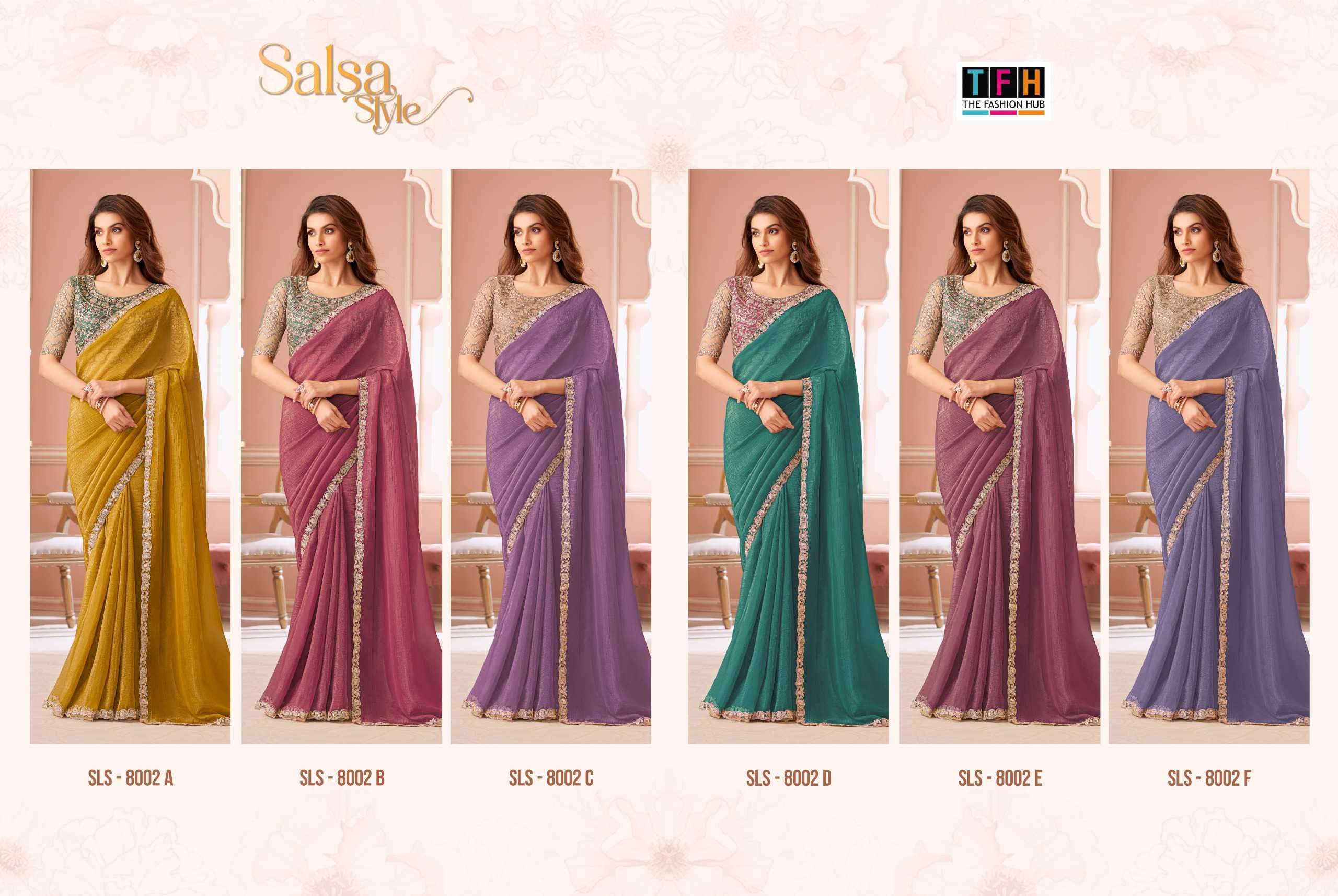 salsa style by tfh colors exclusive designer wedding wear georgette saree supplier 