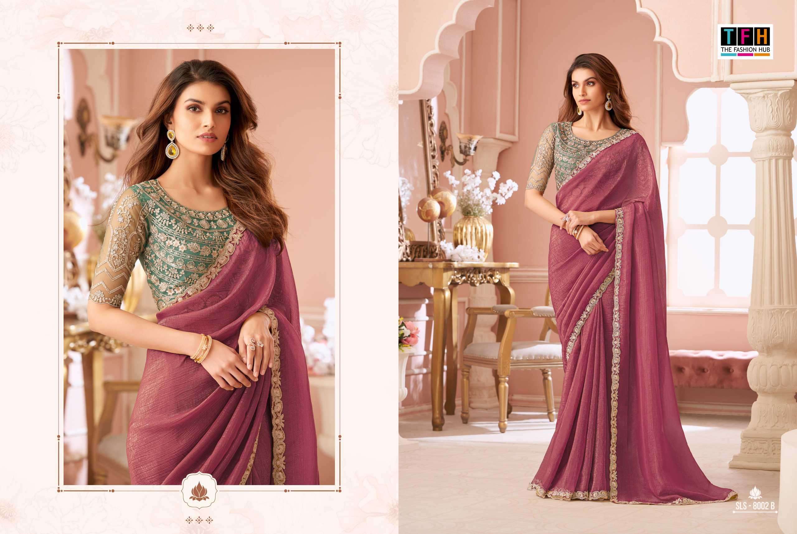 salsa style by tfh colors exclusive designer wedding wear georgette saree supplier 