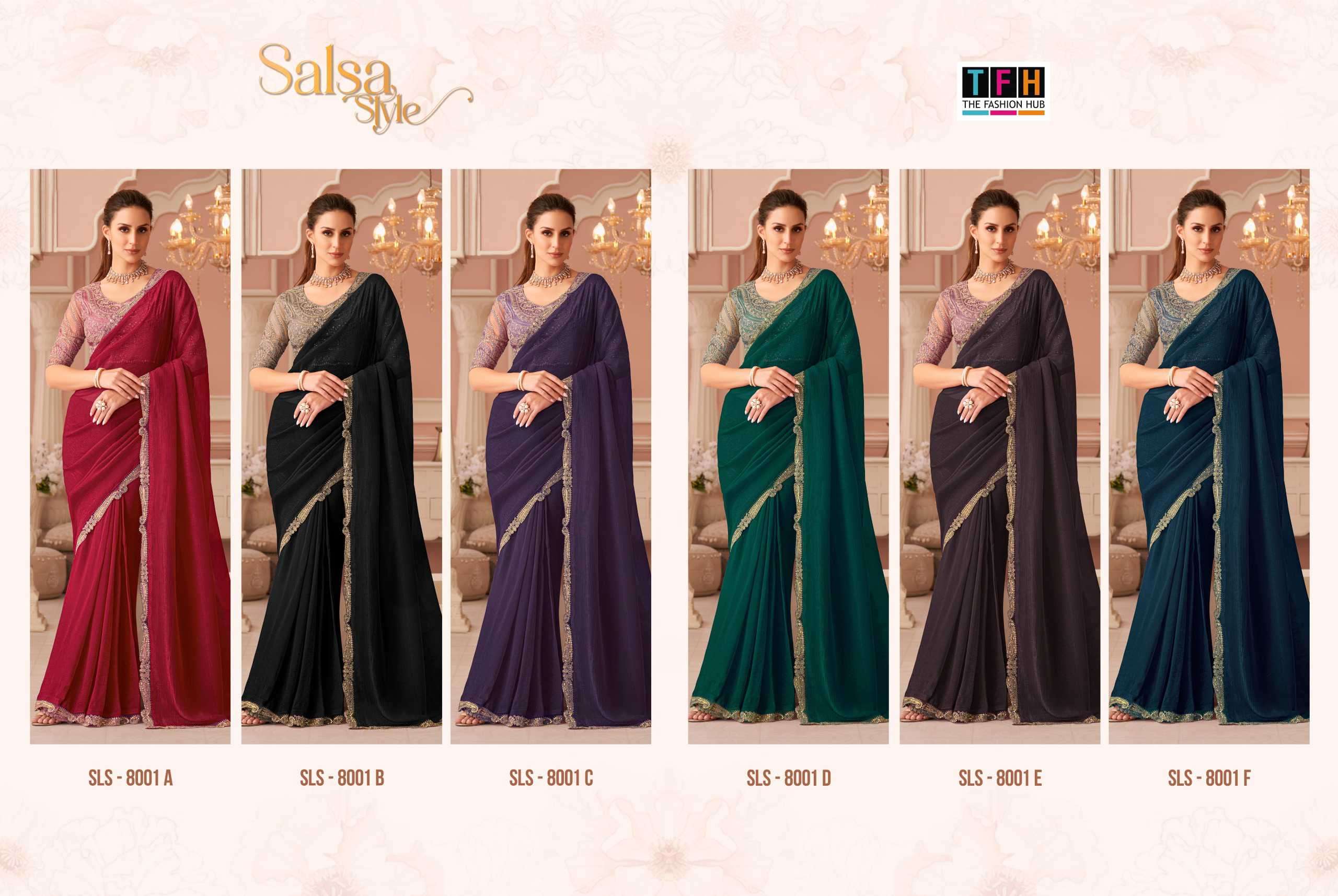 salsa style by tfh colors exclusive designer wedding wear georgette saree supplier 