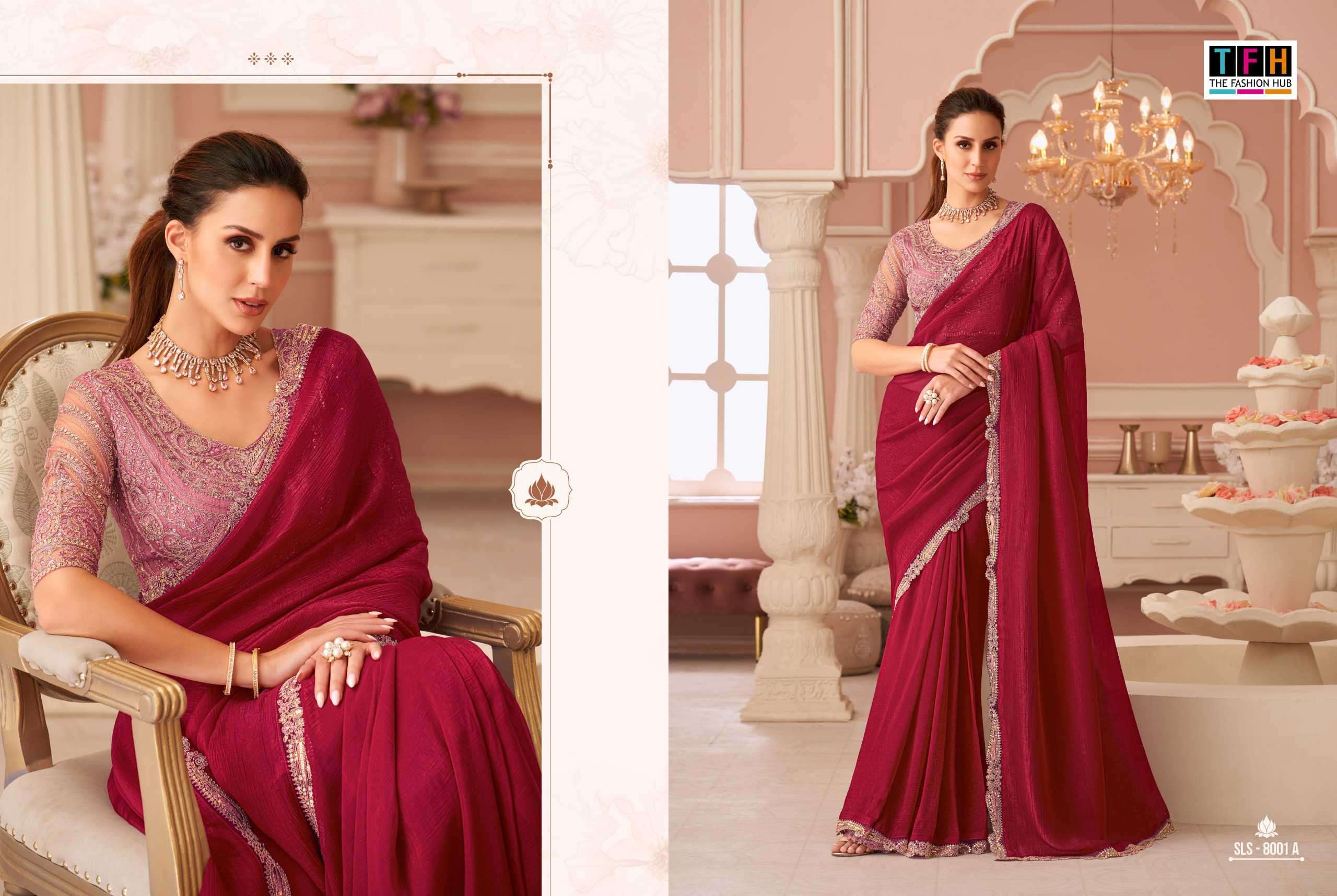 salsa style by tfh colors exclusive designer wedding wear georgette saree supplier 