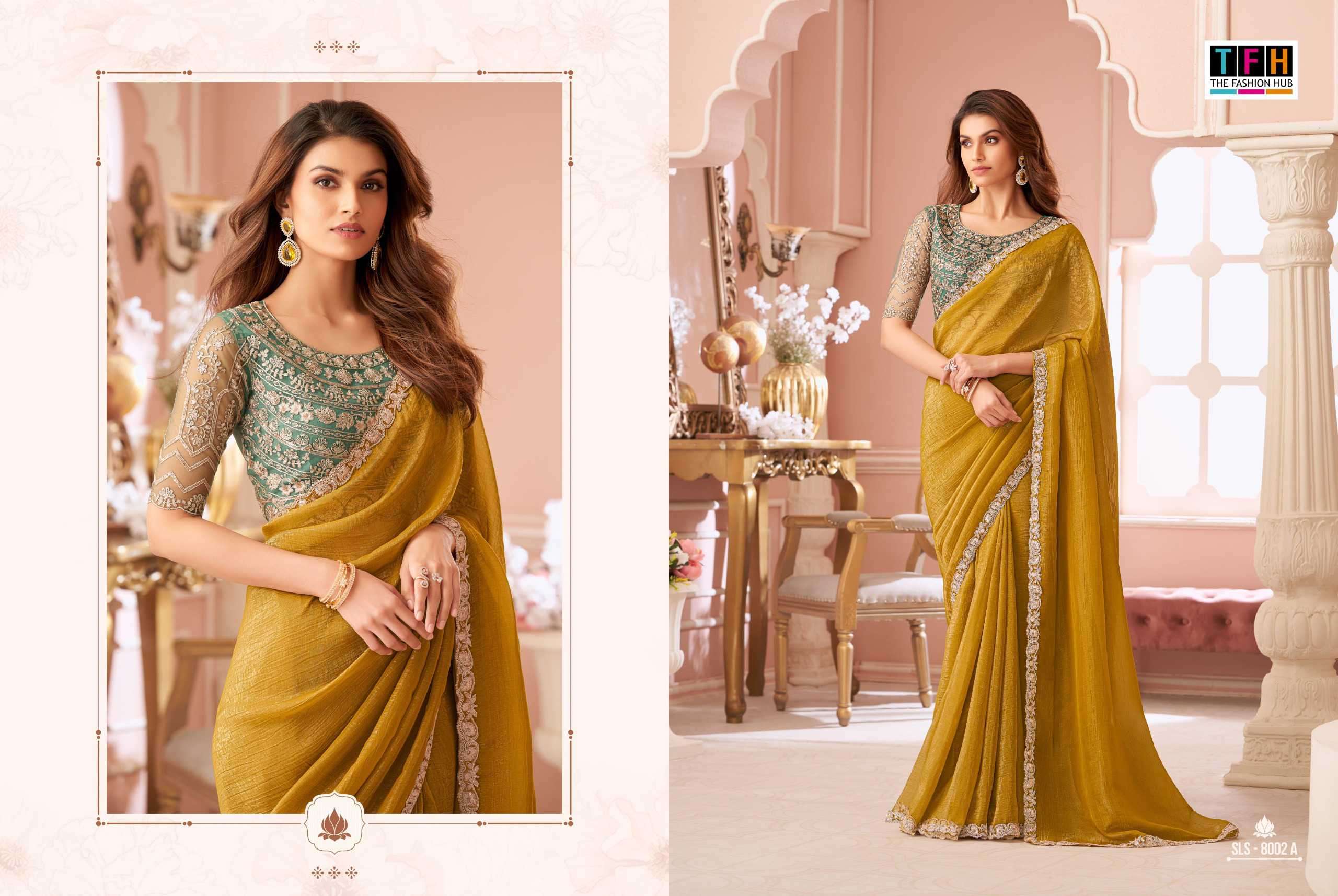 salsa style by tfh colors exclusive designer wedding wear georgette saree supplier 