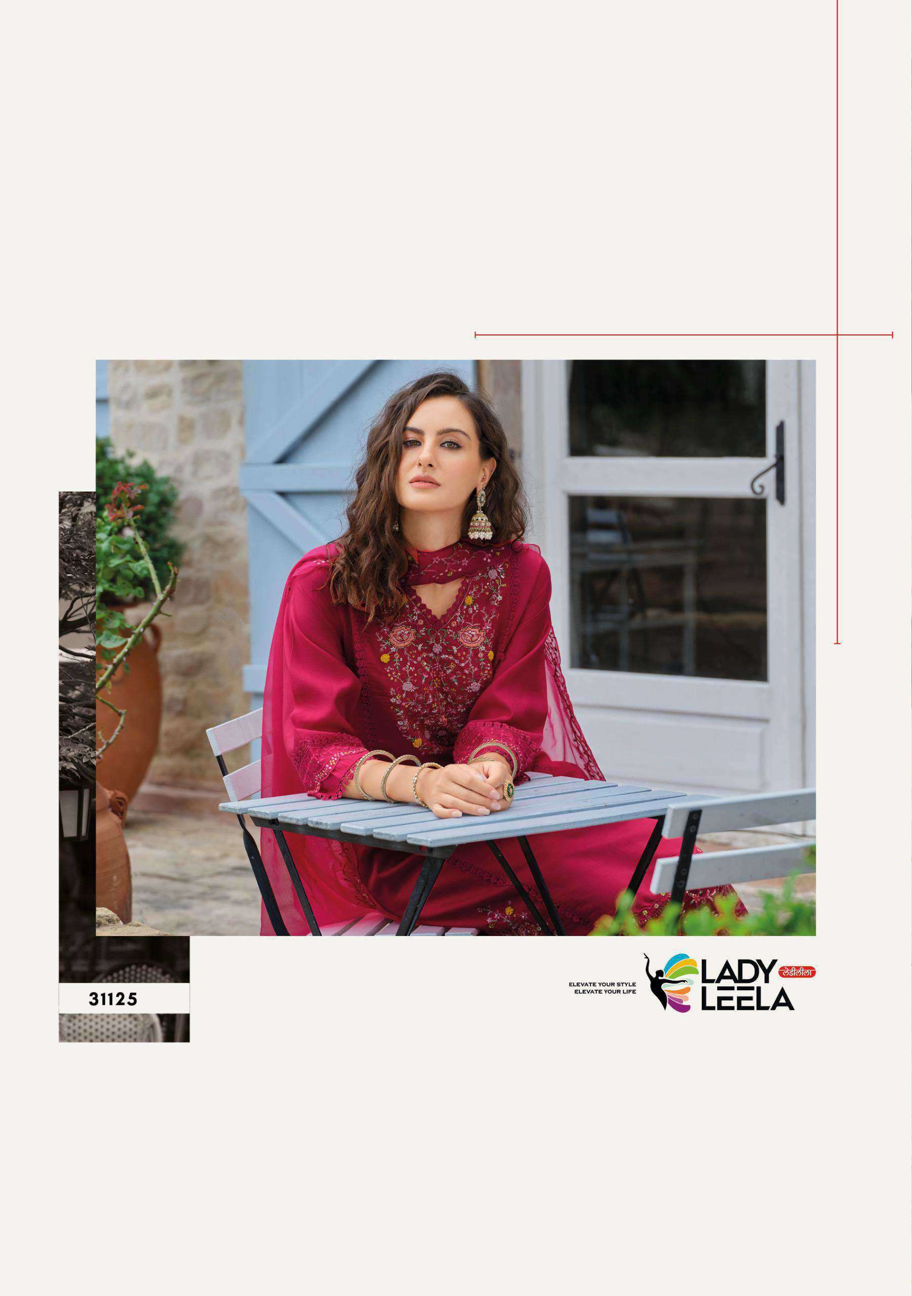 shiddat vol-5 by lady leela colors exclusive designer viscose with heavy embroidered readymade suit supplier 