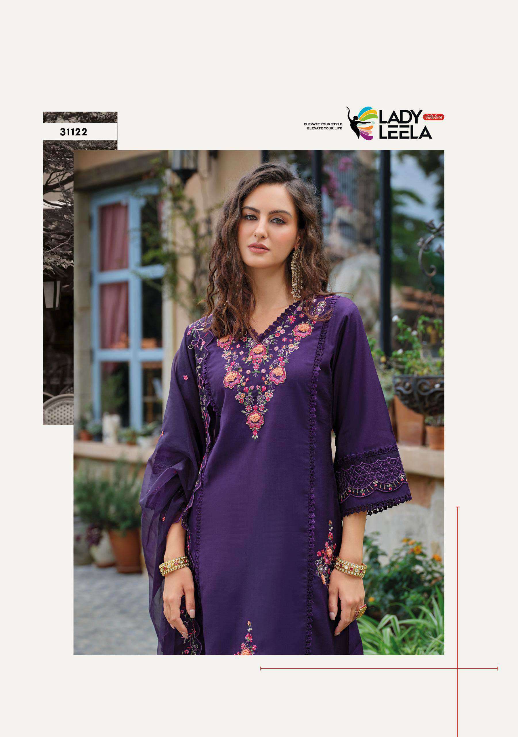 shiddat vol-5 by lady leela colors exclusive designer viscose with heavy embroidered readymade suit supplier 