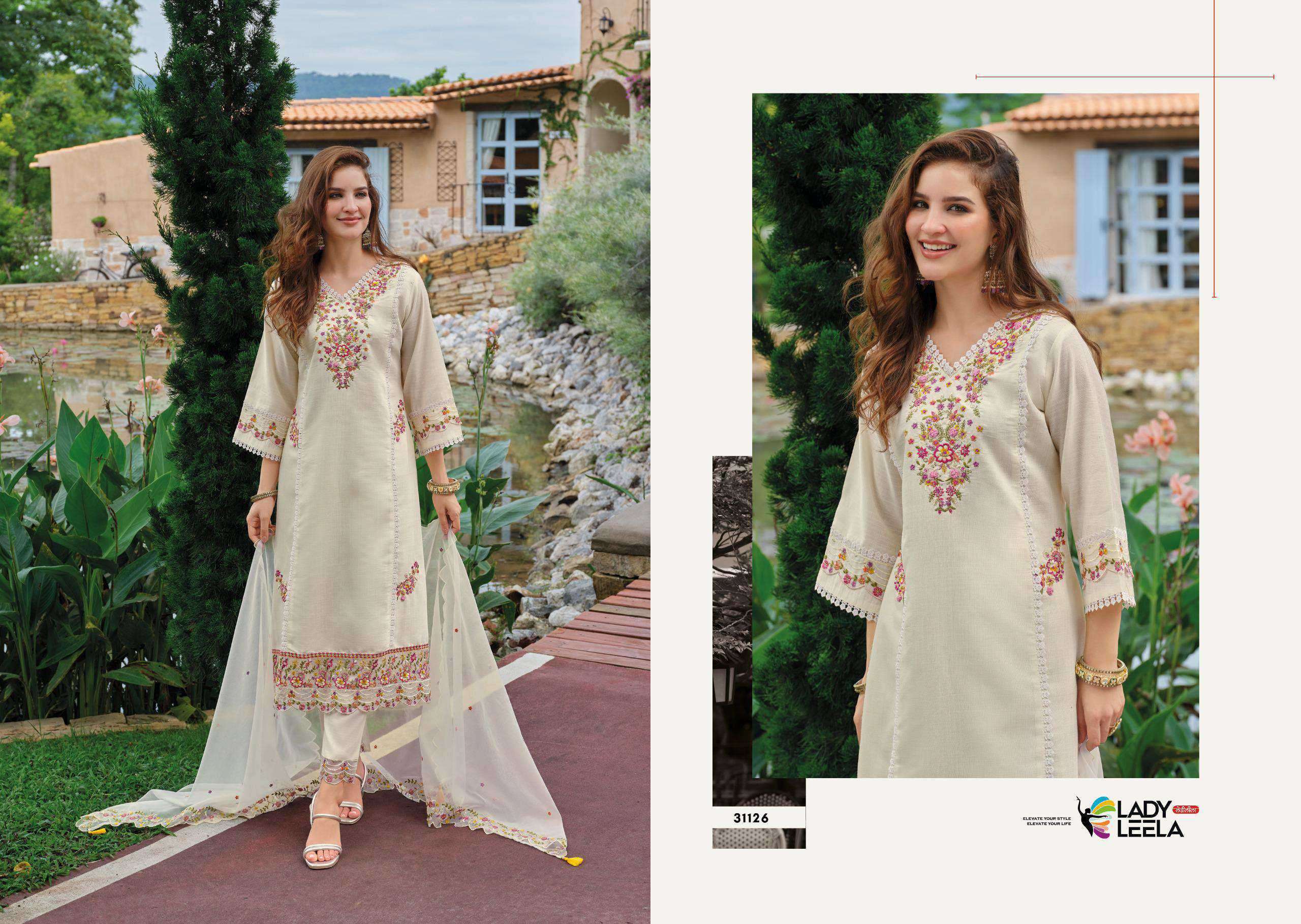 shiddat vol-5 by lady leela colors exclusive designer viscose with heavy embroidered readymade suit supplier 